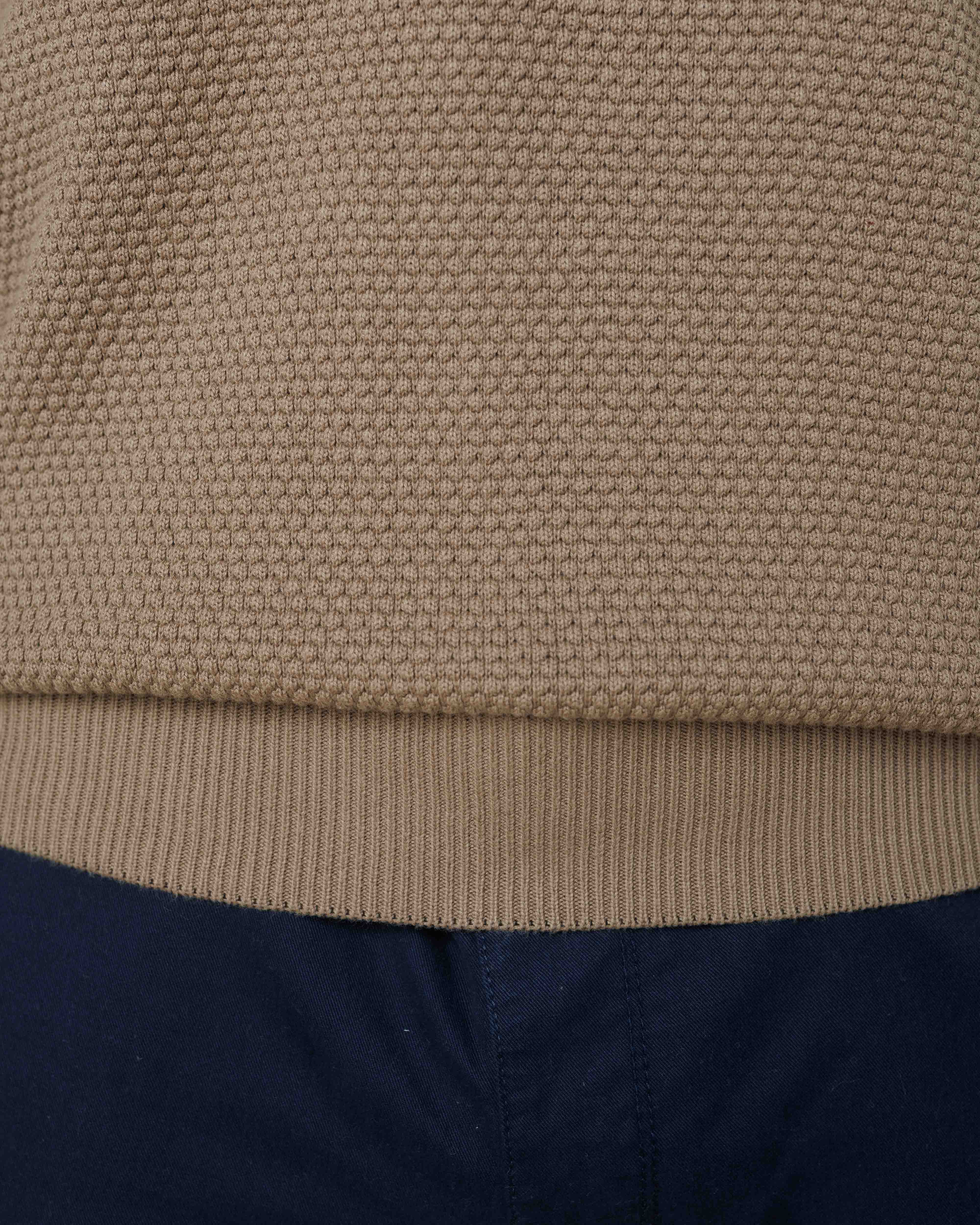 All-Season Popcorn Knit Long Sleeve Polo  - LCY London