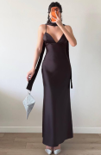 Aurelle Night Satin Dress  - Legacy London