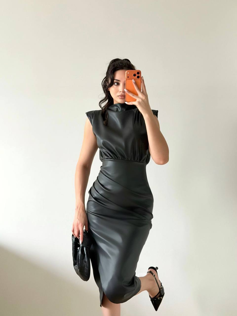 Contour Ruche Midi Dress  - Legacy London