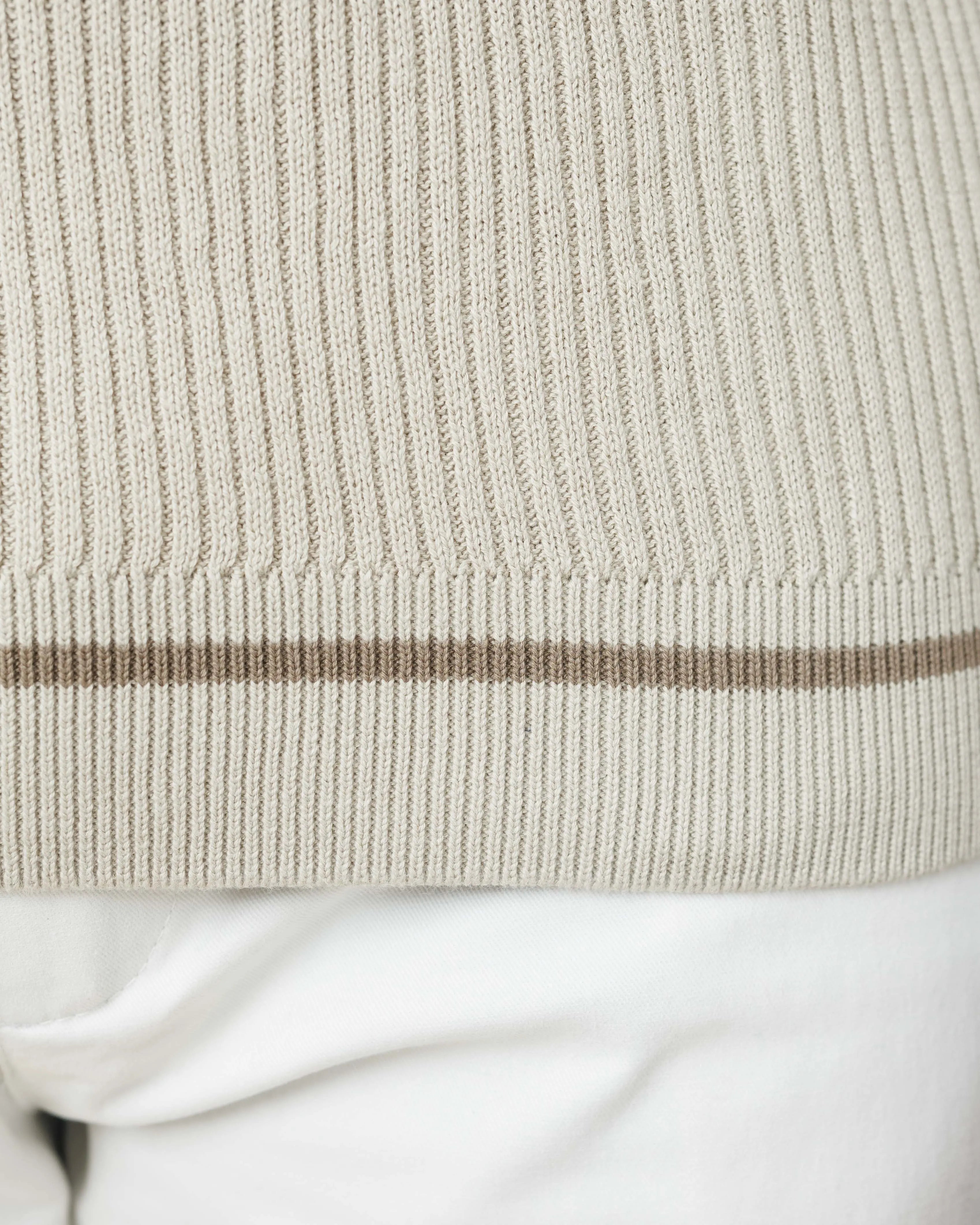 Contrast Knit Johnny Collar Polo  - LCY London