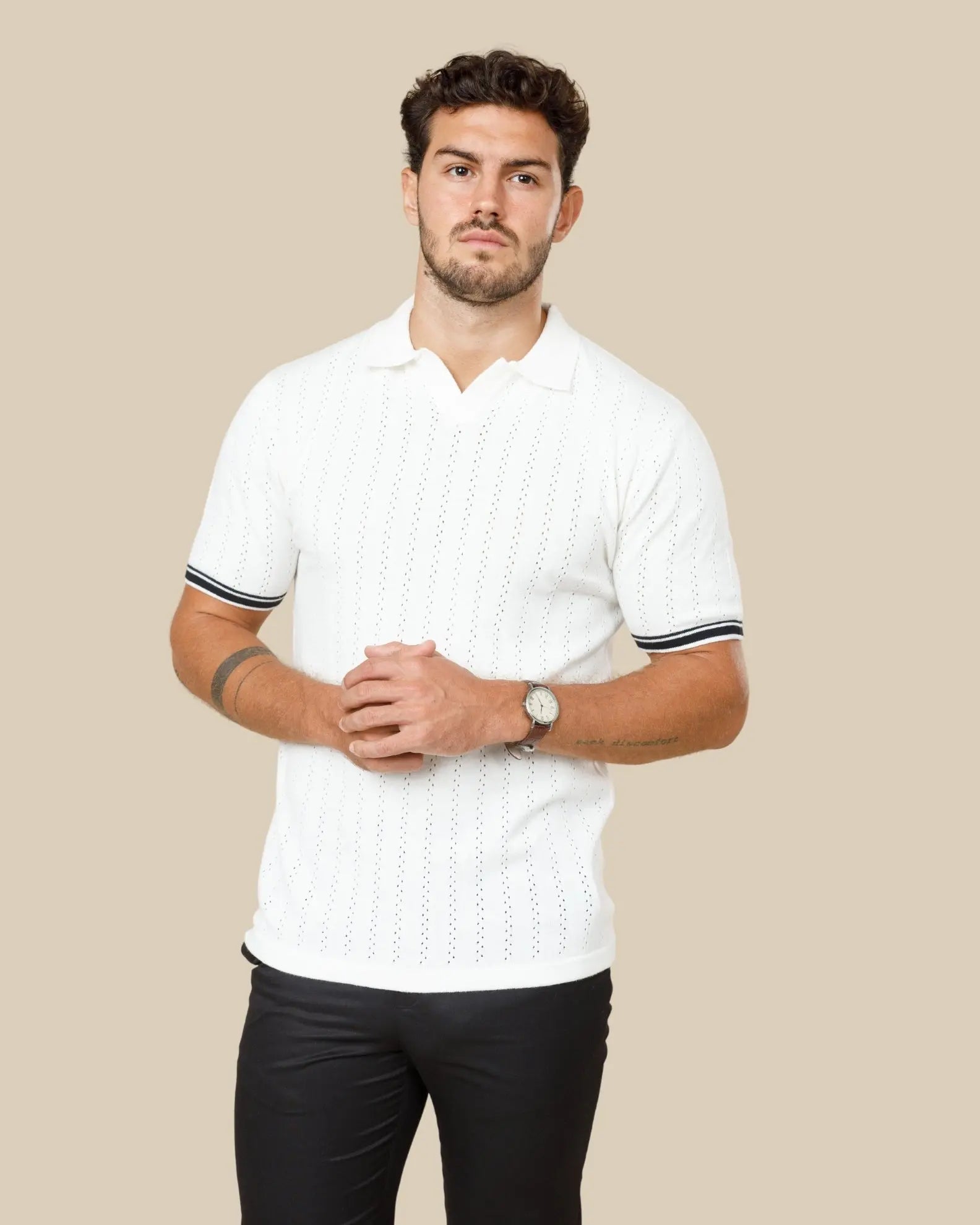 Cotton Knitted Polo Shirt LCY LONDON
