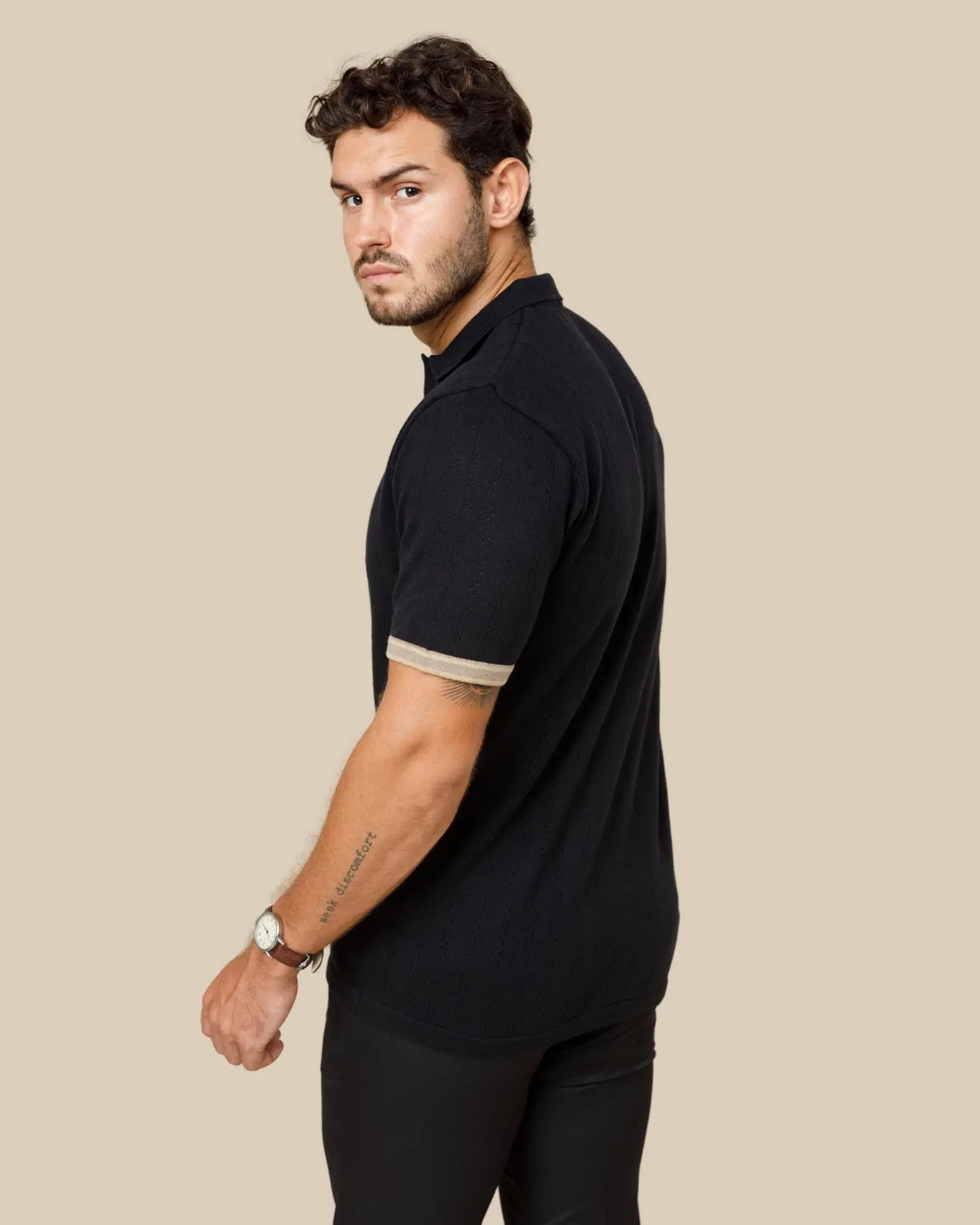 Cotton Knitted Polo Shirt LCY LONDON