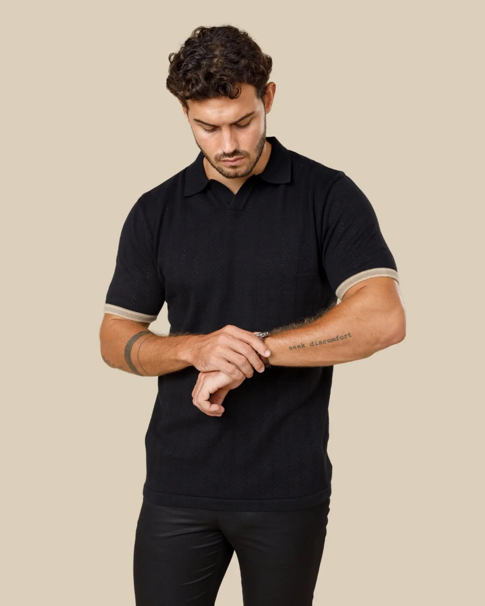 Cotton Knitted Polo Shirt LCY LONDON