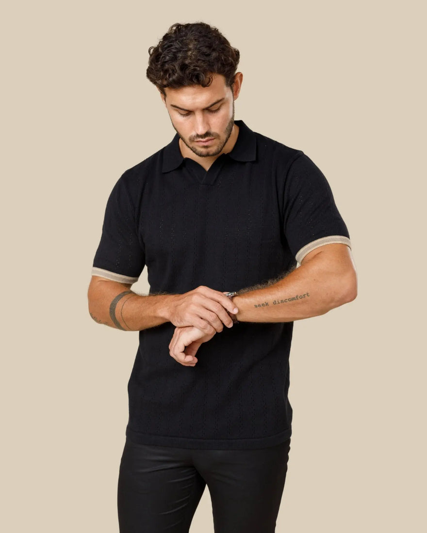 Cotton Knitted Polo Shirt LCY LONDON