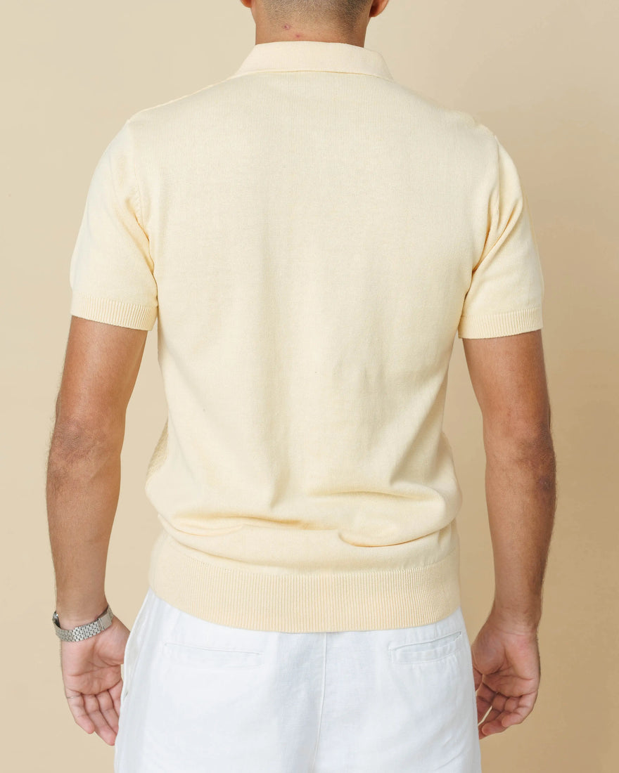 Diamond Weave Heritage Polo – Buttoned Edition  - LCY London