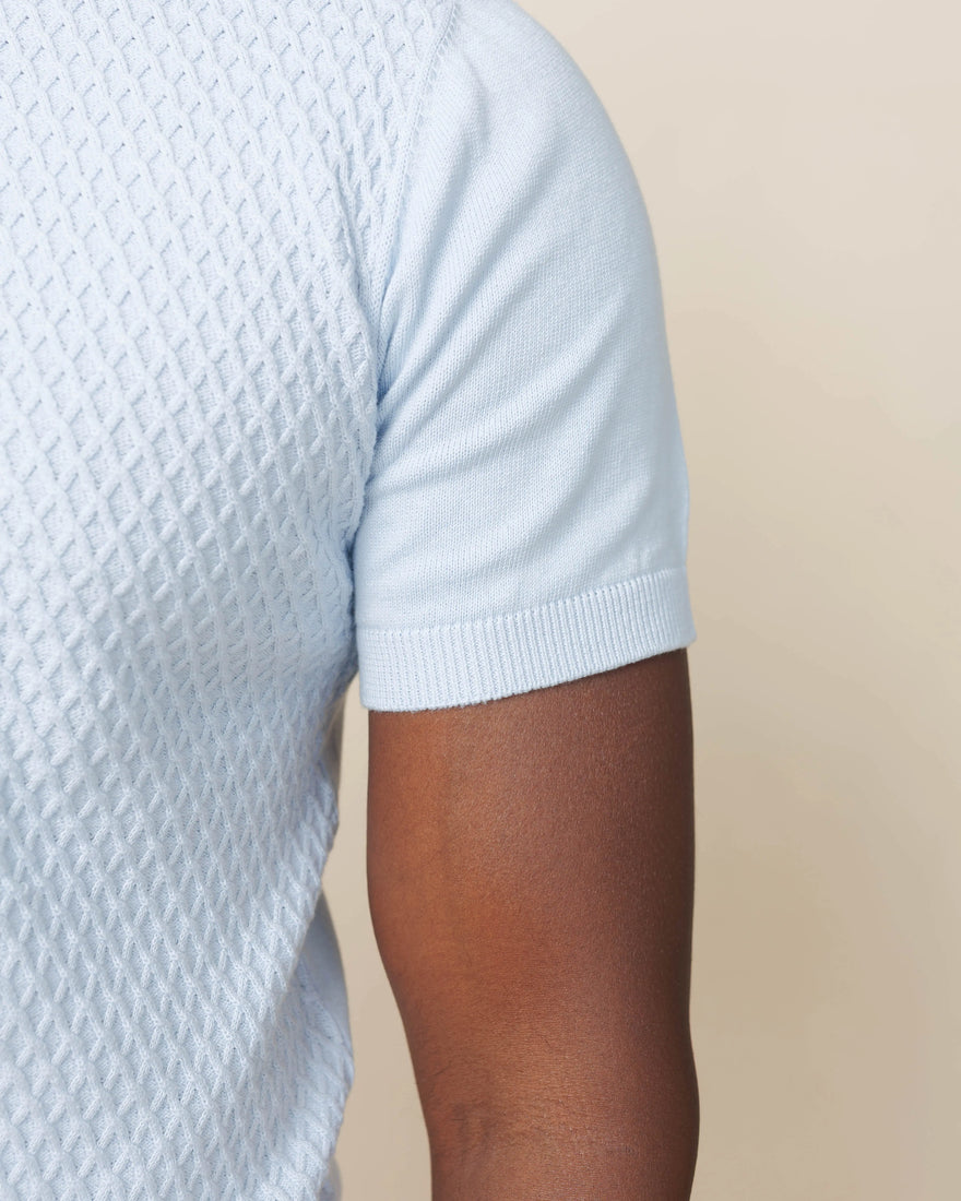 Diamond Weave Heritage Polo – Buttoned Edition  - LCY London
