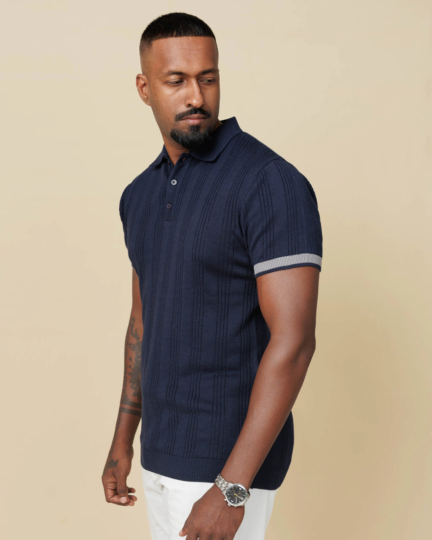 Drop Needle Flatknit Polo  - LCY London