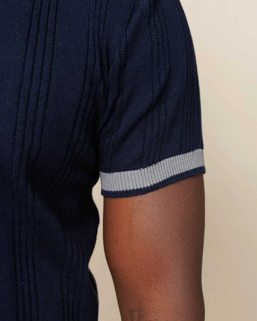 Drop Needle Flatknit Polo  - LCY London