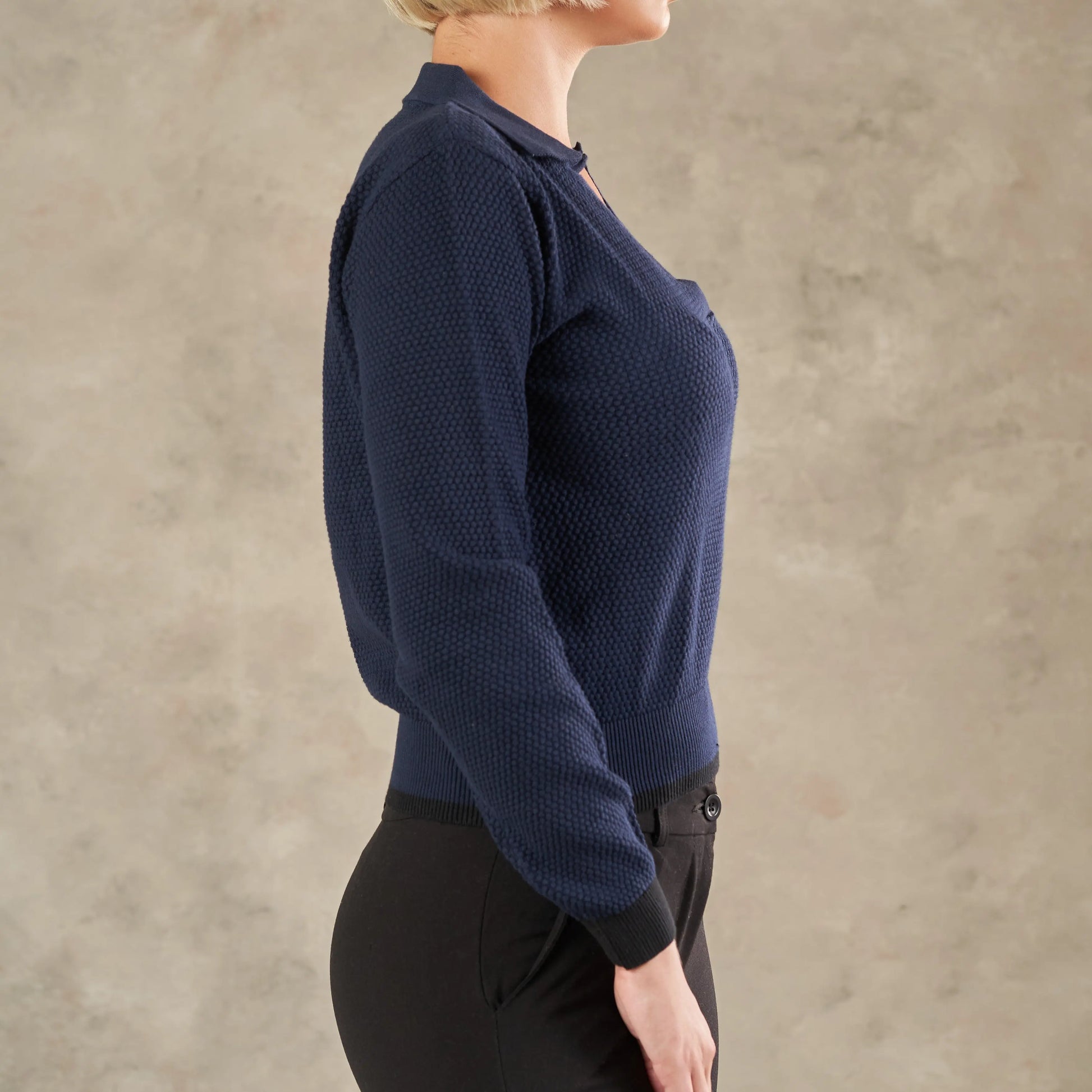 Florence Johnny Collar Knit Top  - LCY London