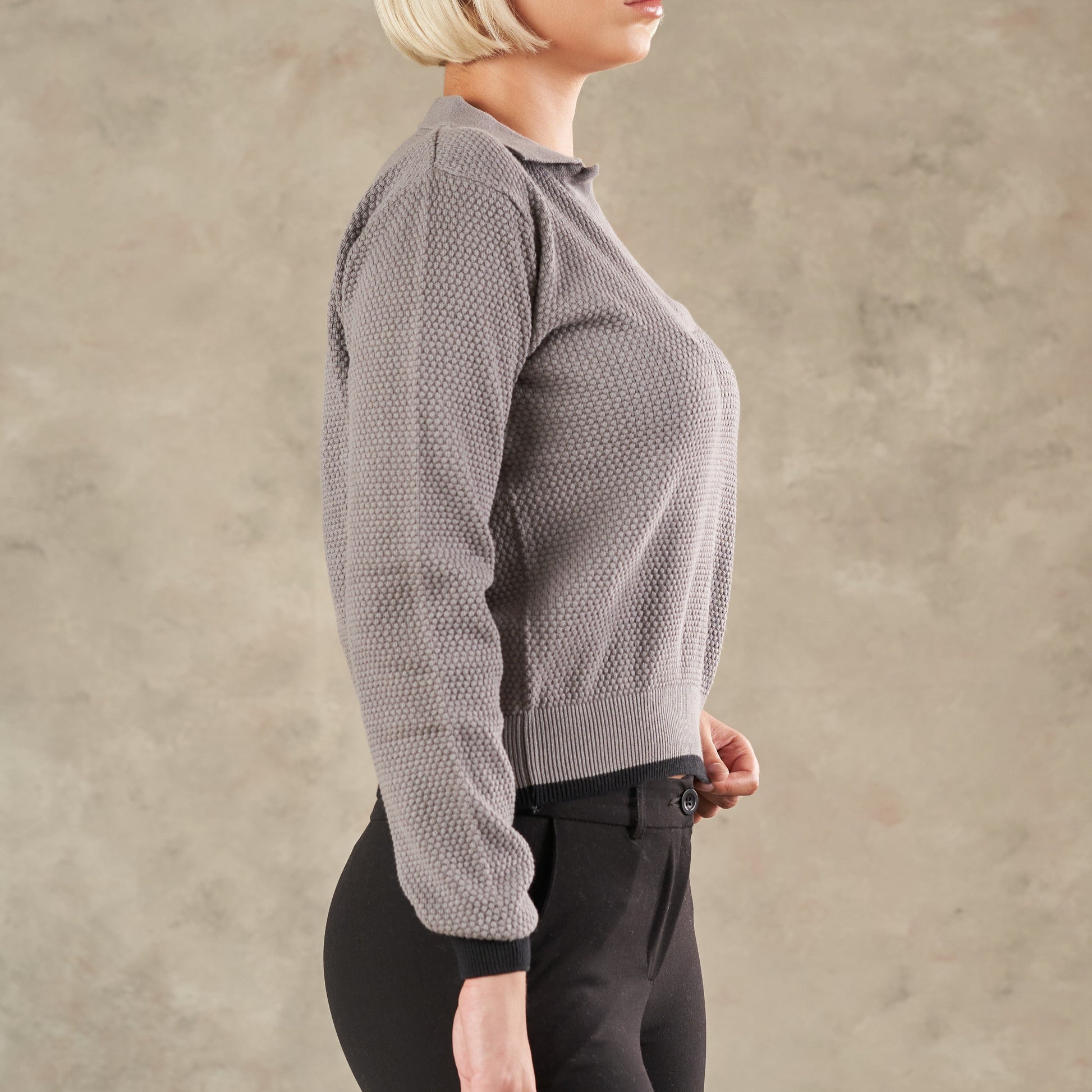 Florence Johnny Collar Knit Top  - LCY London