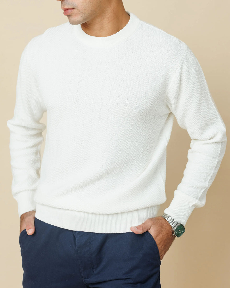 Herringbone Heritage Sweatshirt White-XL - LCY London