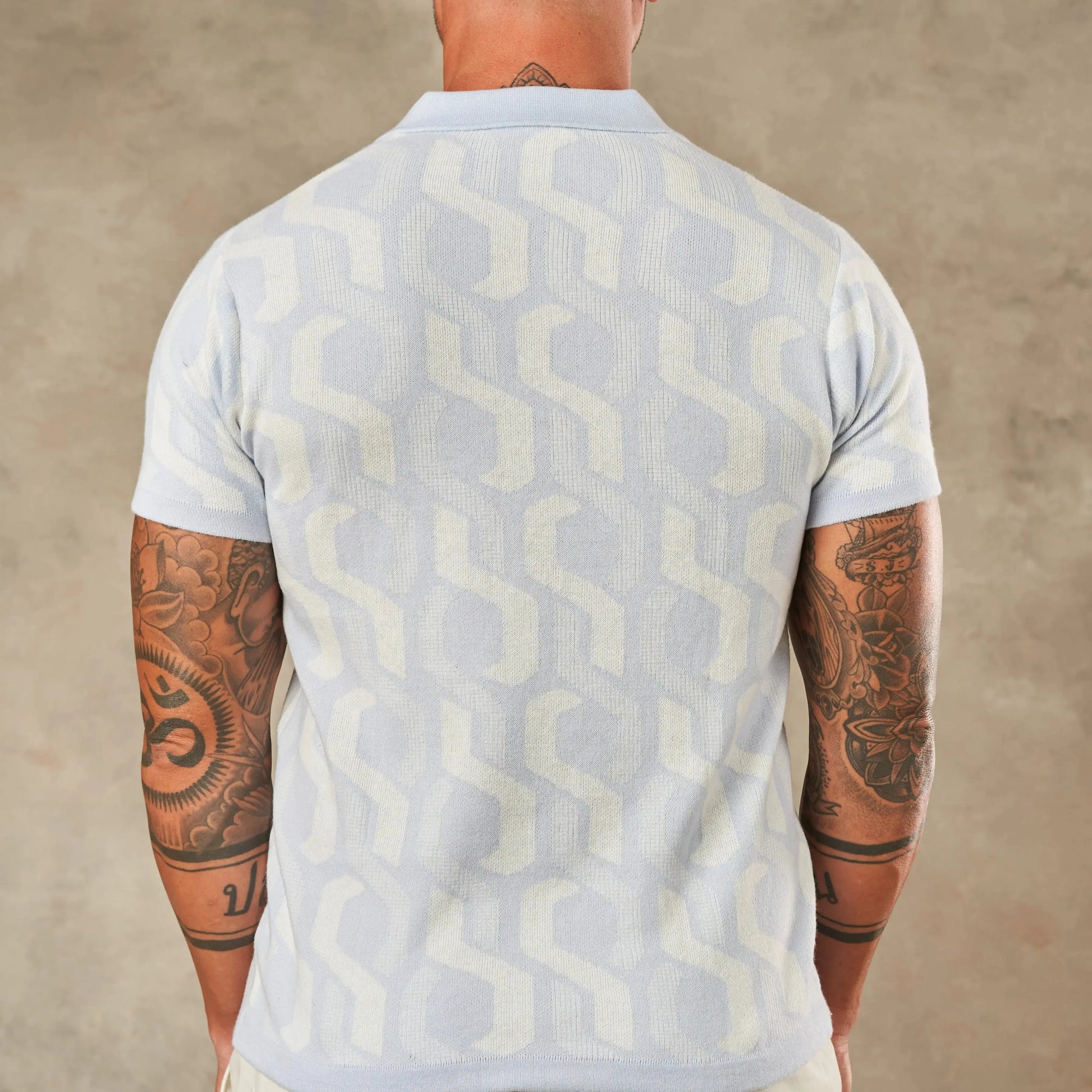 Interlocking Tile Pattern Polo  - LCY London