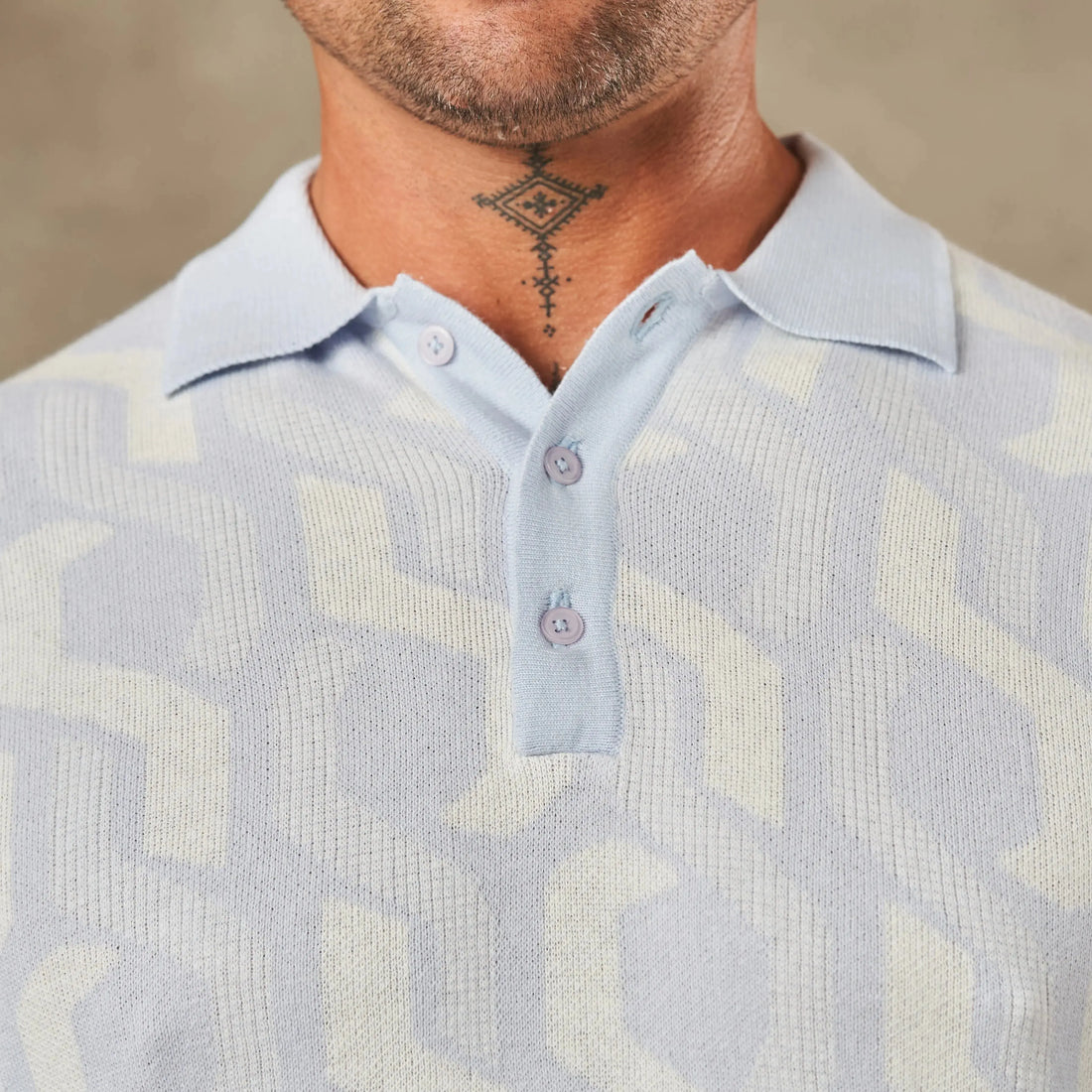 Interlocking Tile Pattern Polo  - LCY London