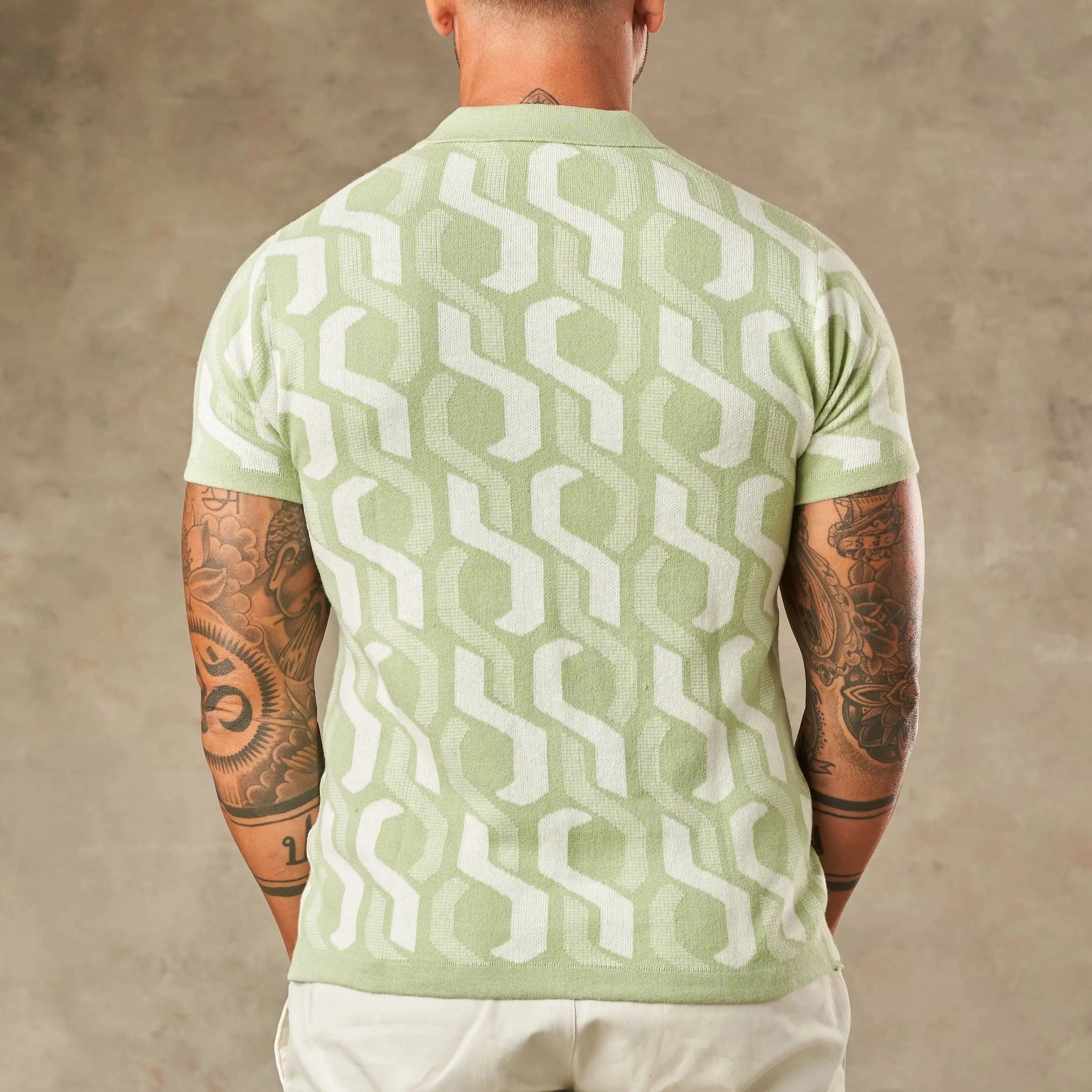 Interlocking Tile Pattern Polo  - LCY London