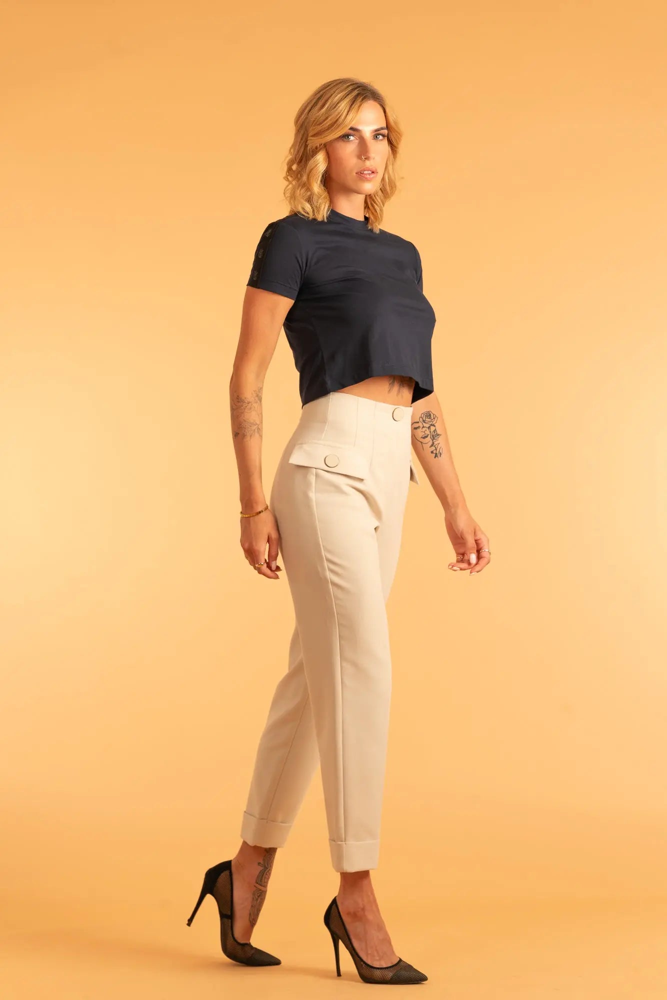 Shoulder LCY Tape Crop Top | LN 147 LCY London