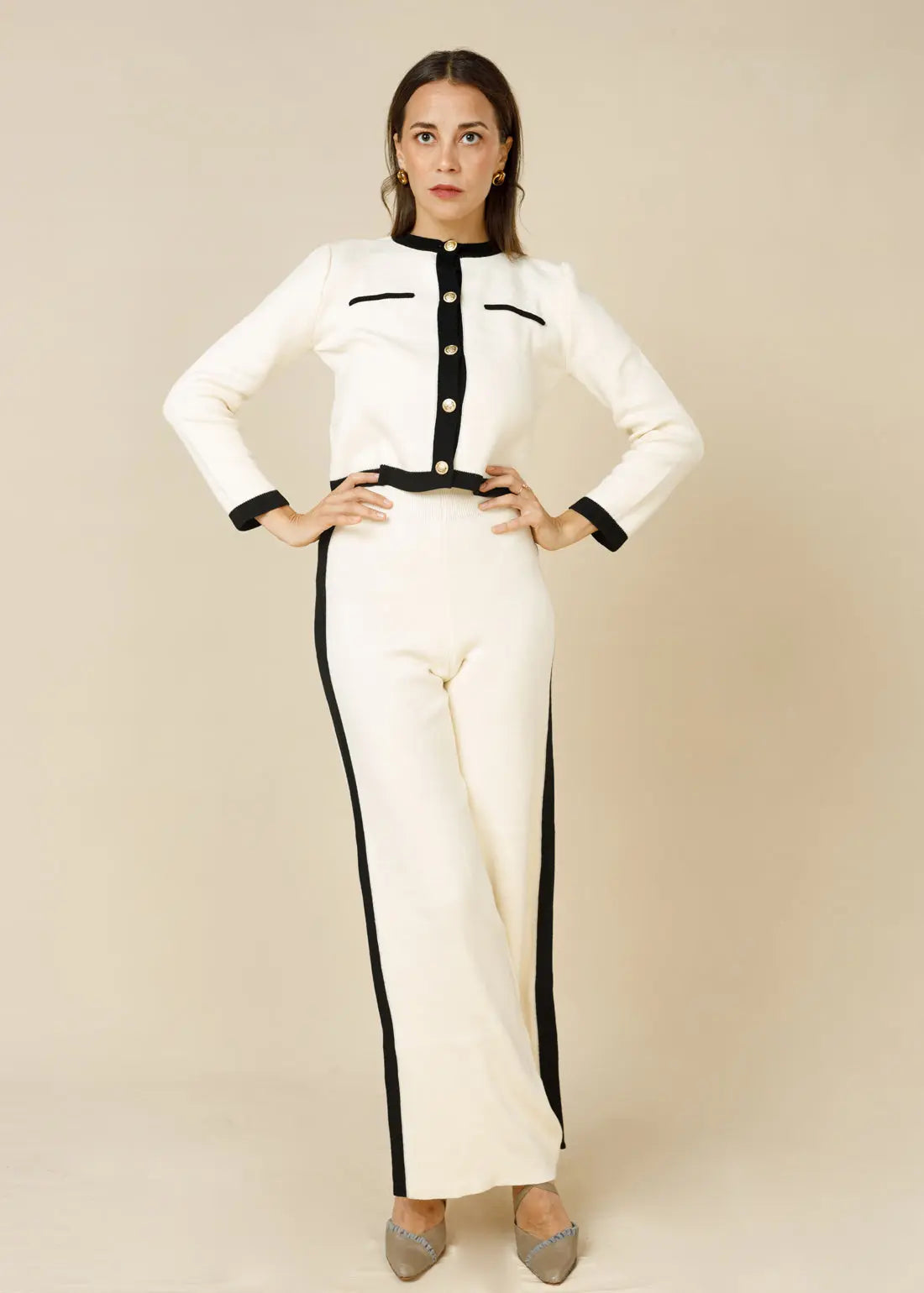 LCY Signature Contrast Binding Knit Set  - LCY London