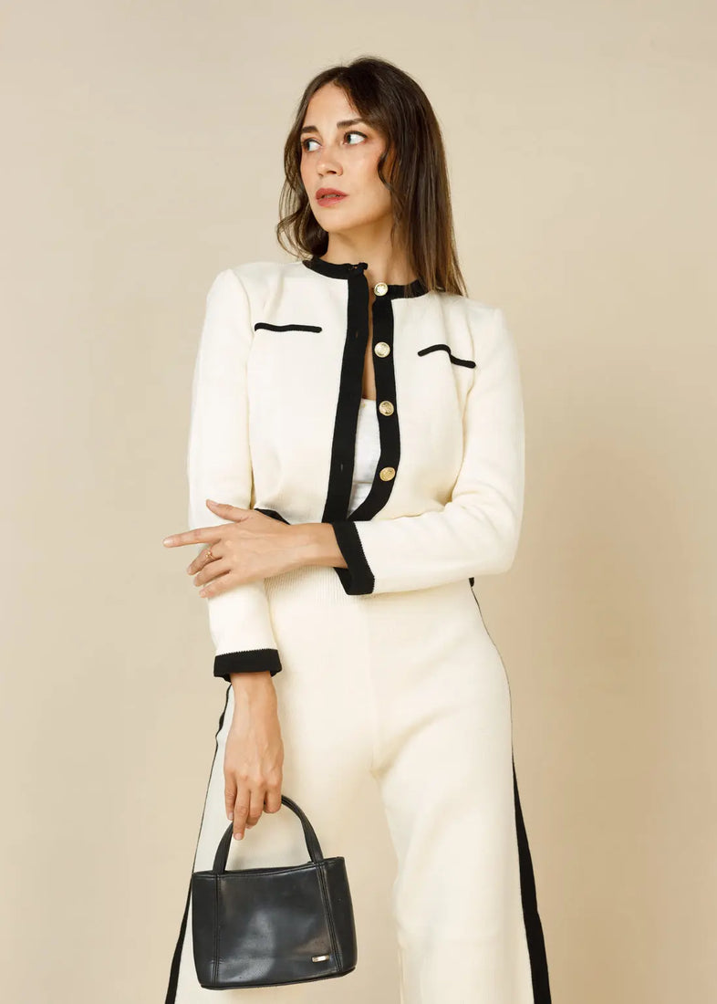 LCY Signature Contrast Binding Knit Set  - LCY London