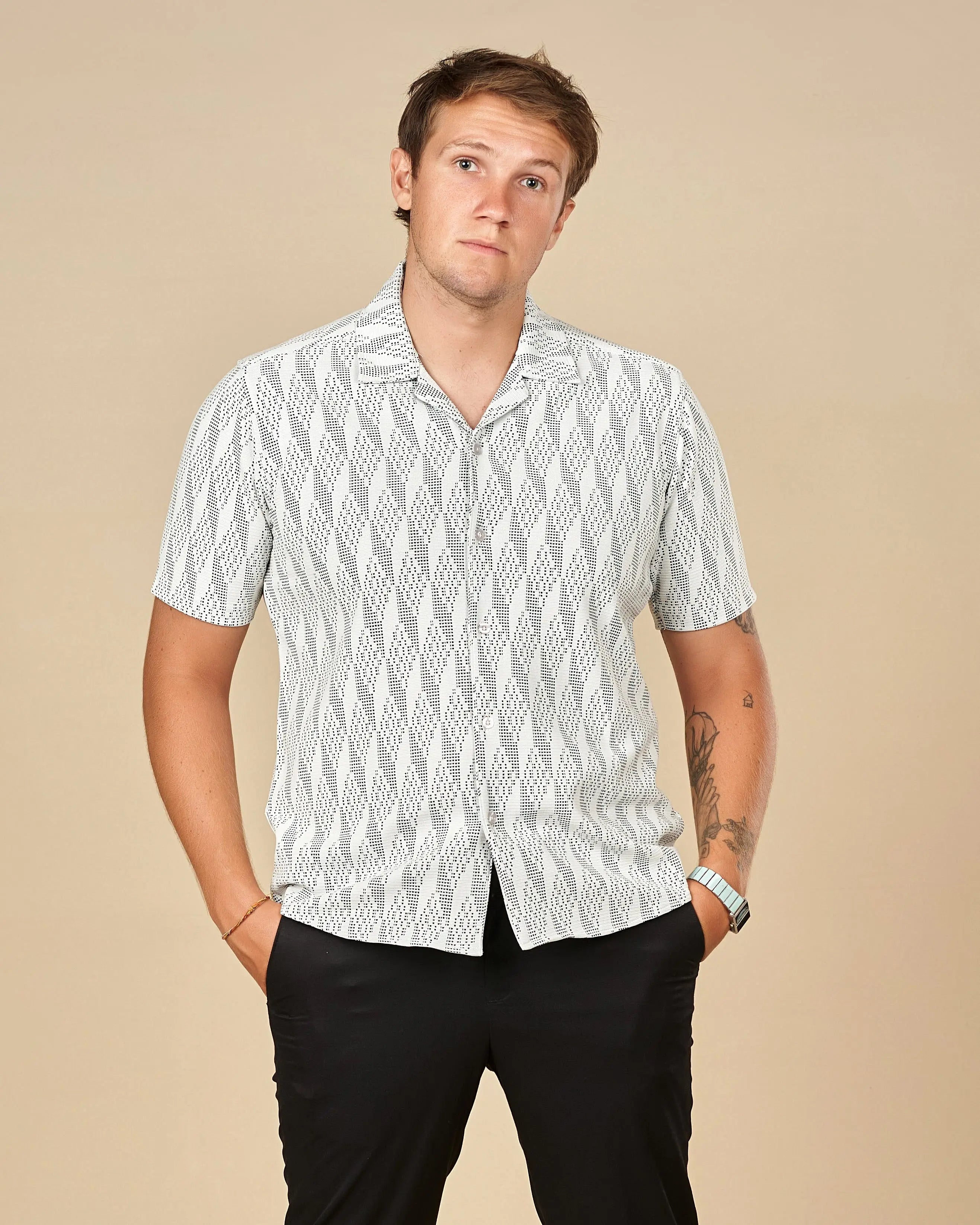 Legacy Cuban Collar Pattern Shirt  - LCY London