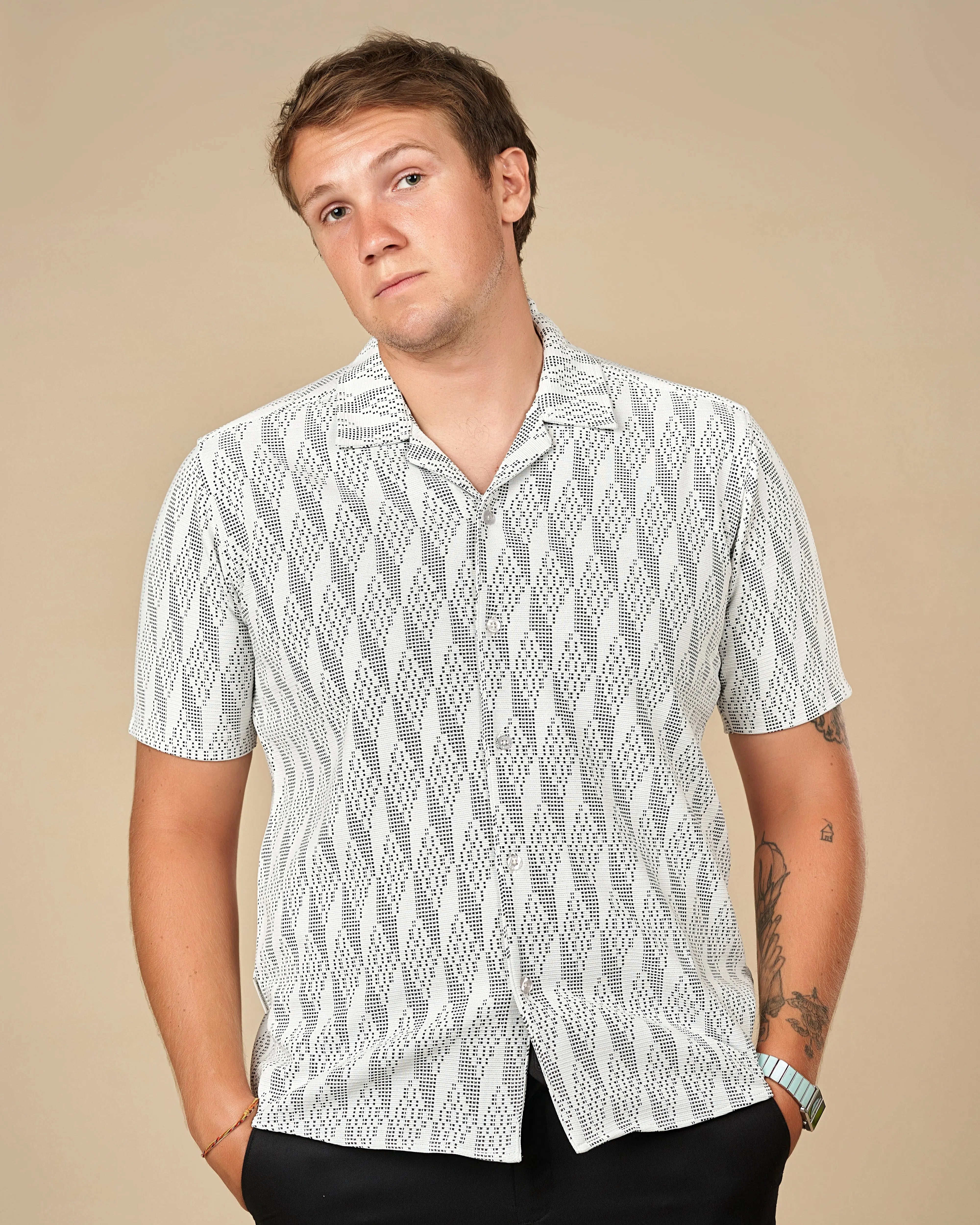 Legacy Cuban Collar Pattern Shirt  - LCY London