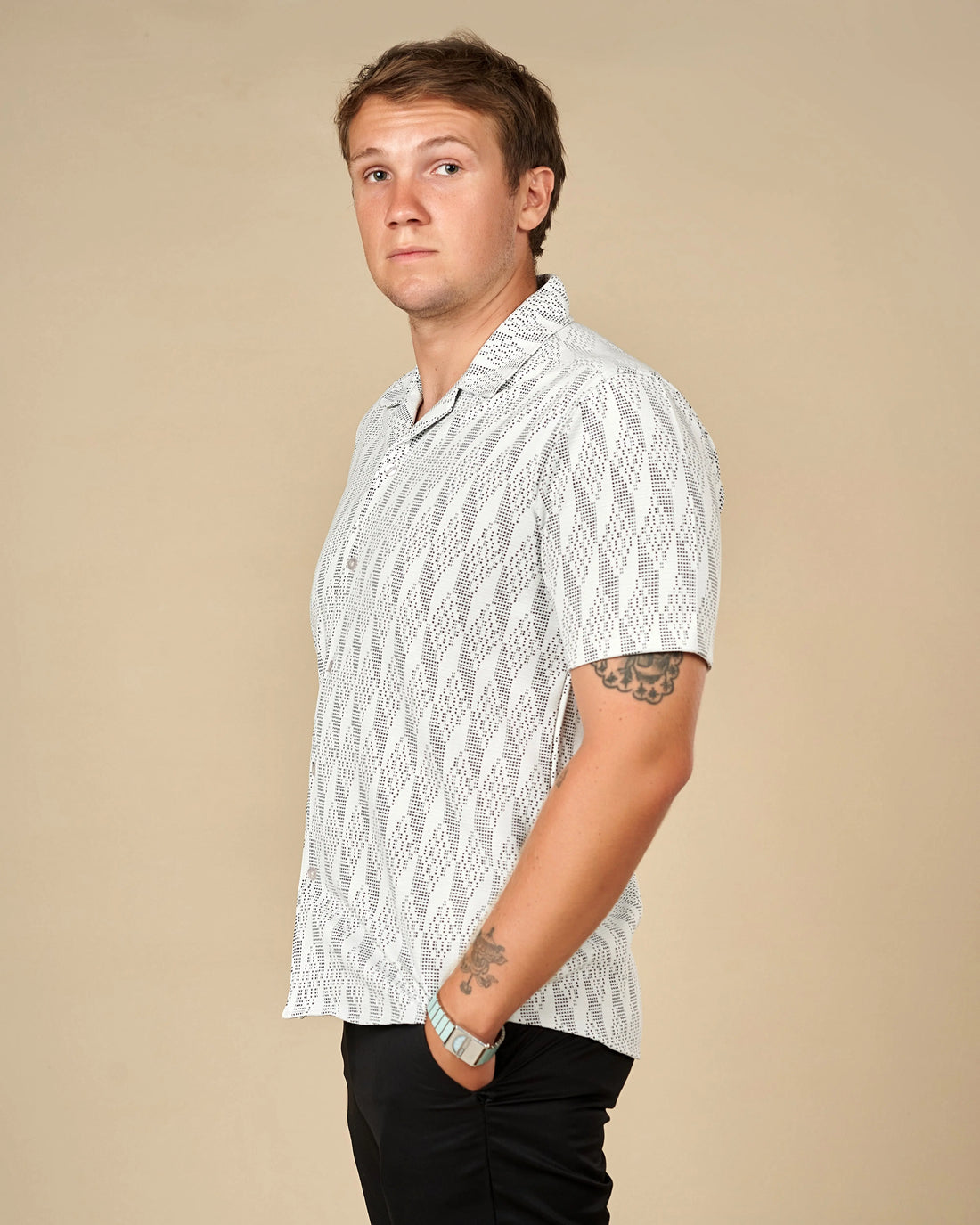 Legacy Cuban Collar Pattern Shirt  - LCY London