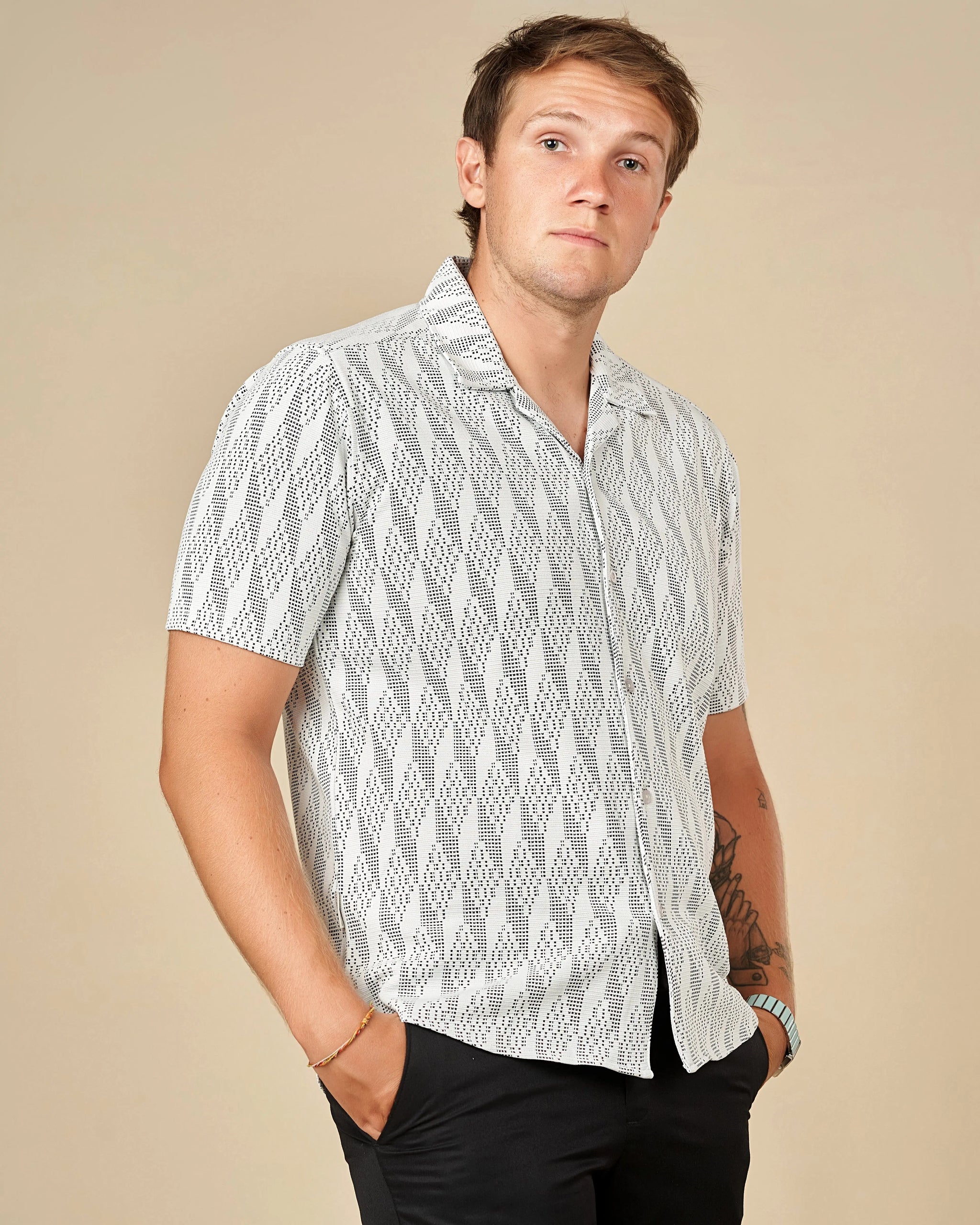 Legacy Cuban Collar Pattern Shirt  - LCY London