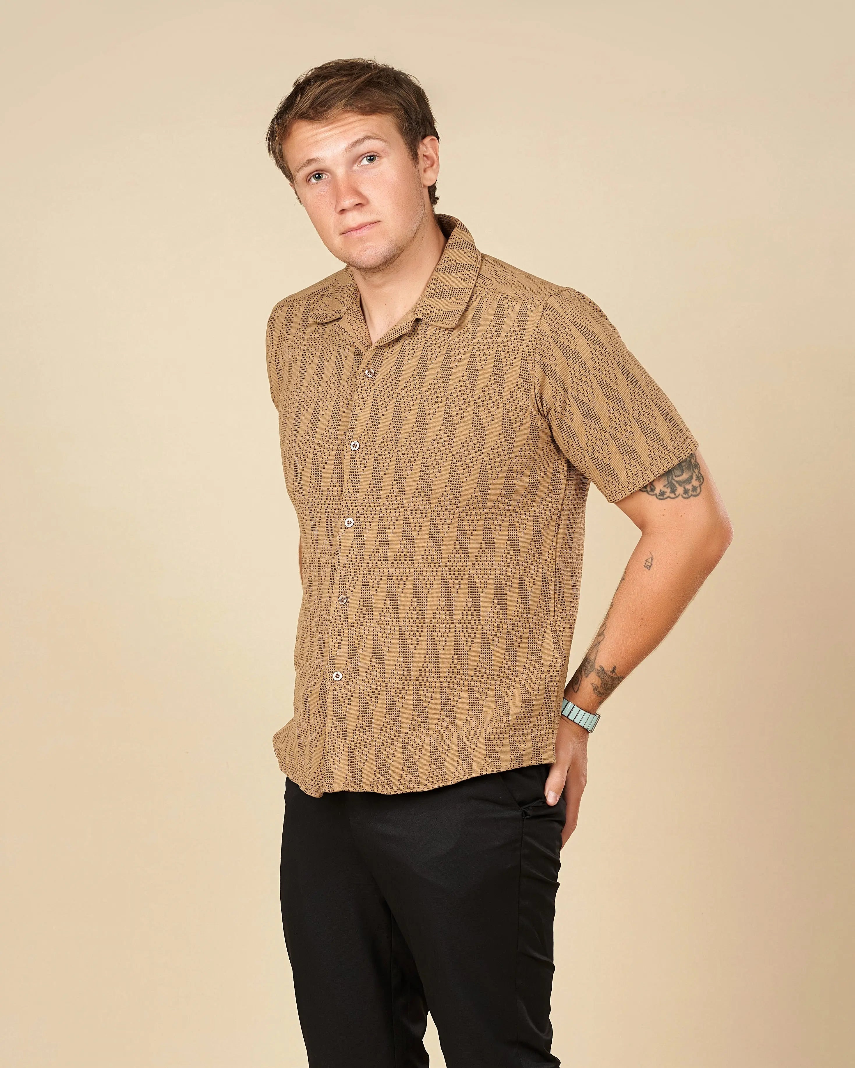 Legacy Cuban Collar Pattern Shirt  - LCY London