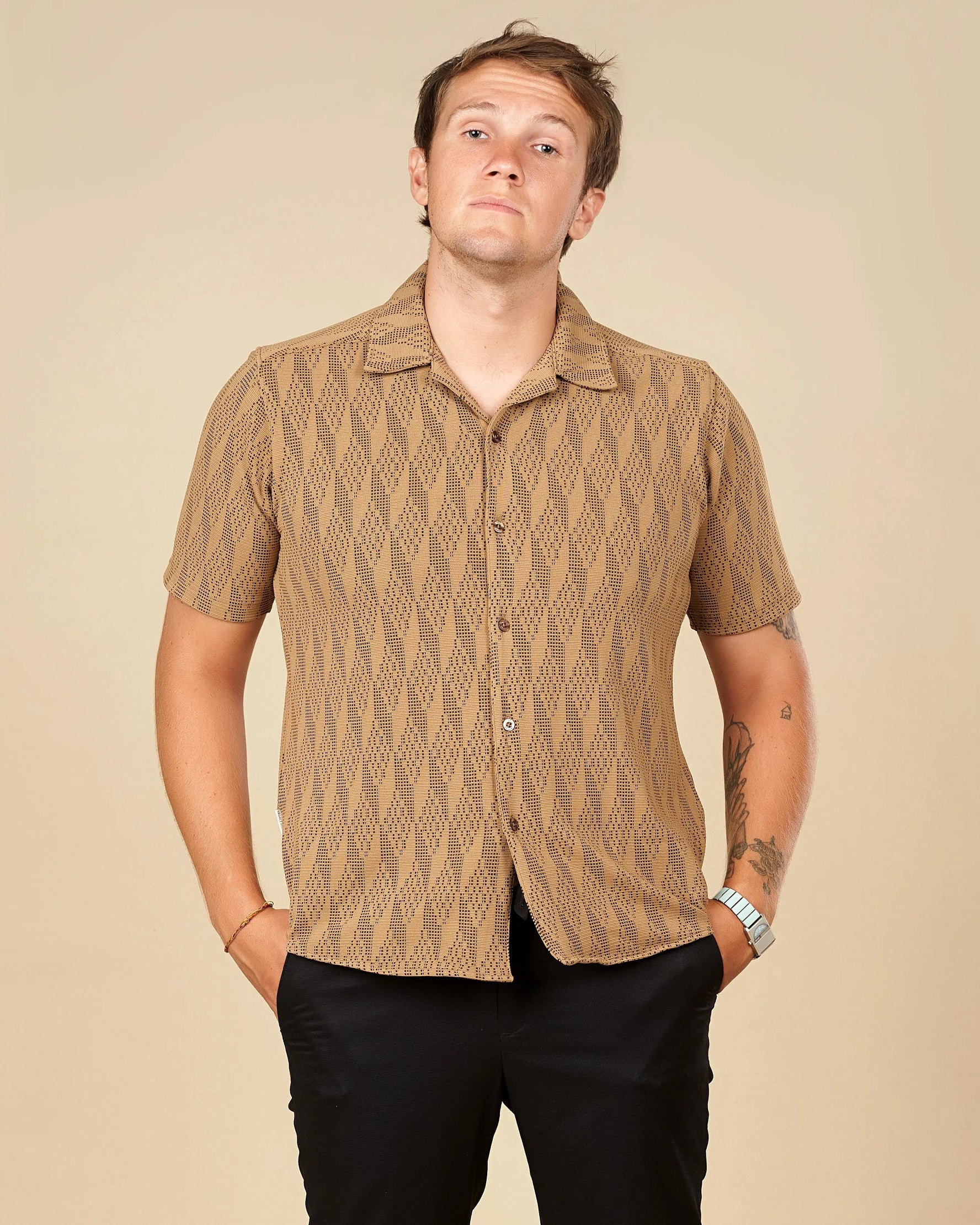 Legacy Cuban Collar Pattern Shirt  - LCY London