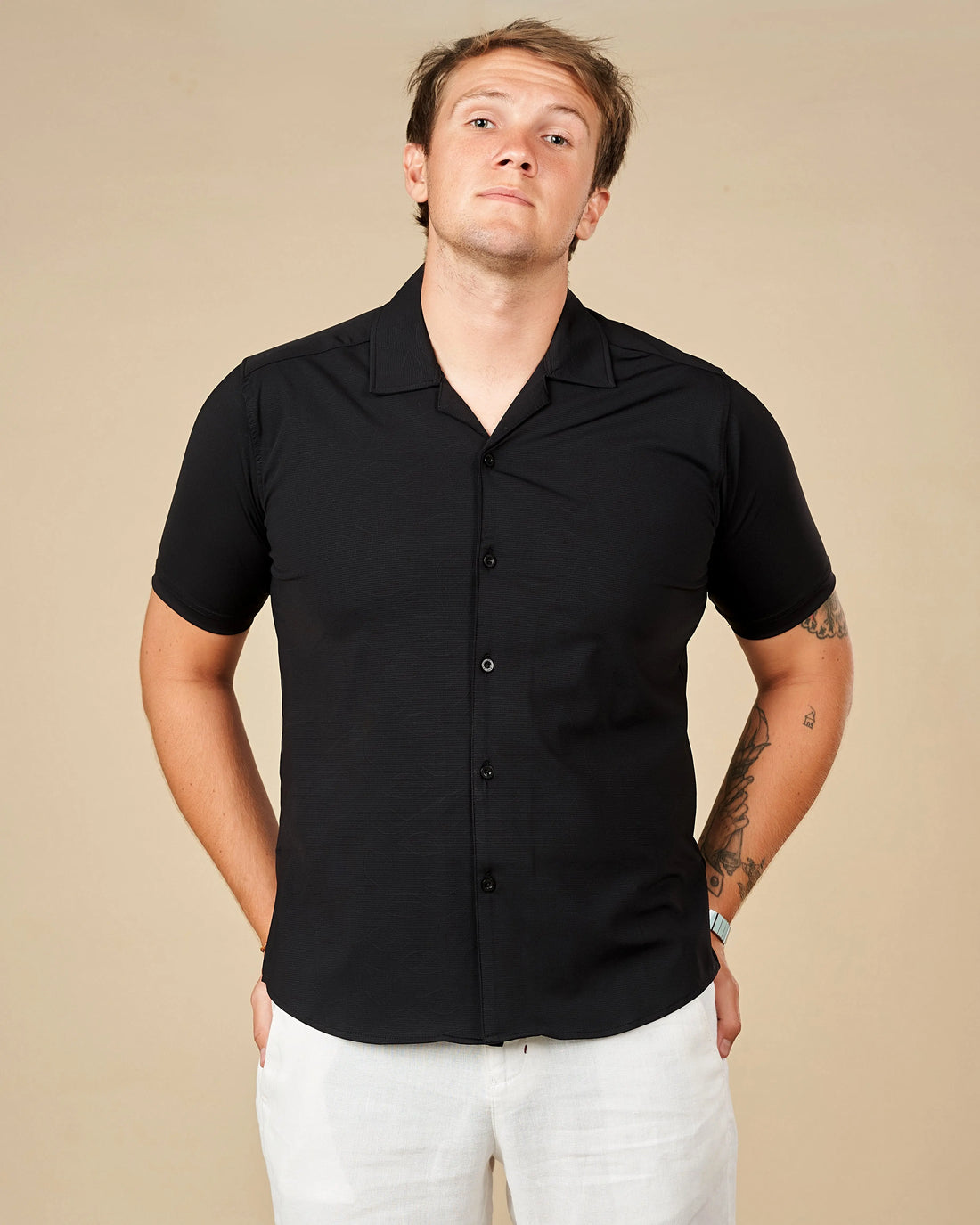 Legacy London Cuban Collar Performance Shirt Black / XL - LCY London