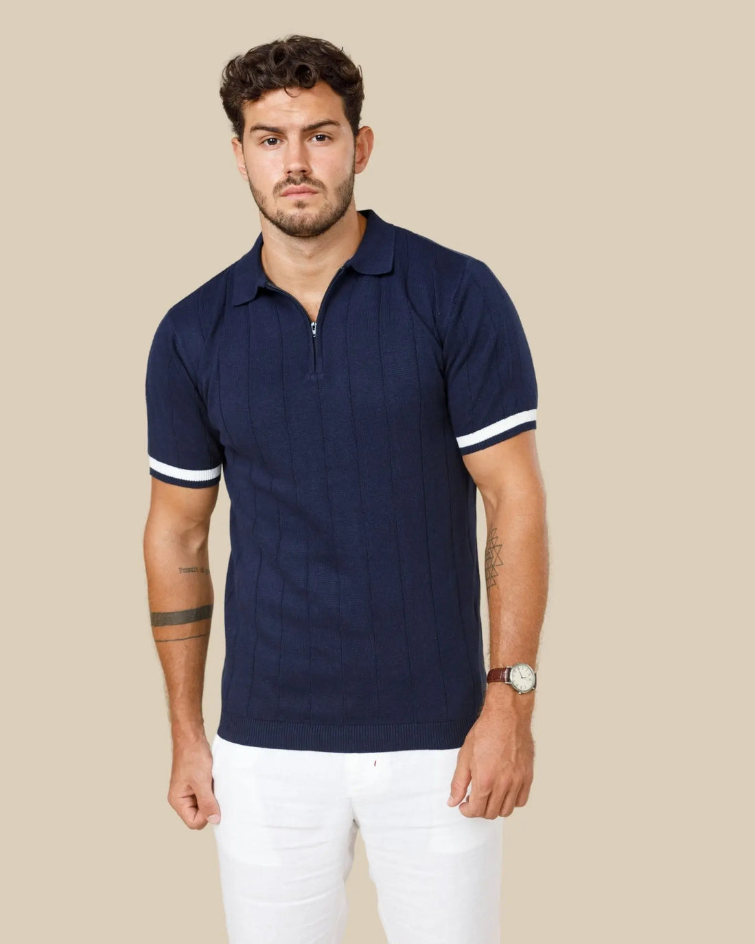 Legacy Wide Rib Knitted Polo LCY LONDON