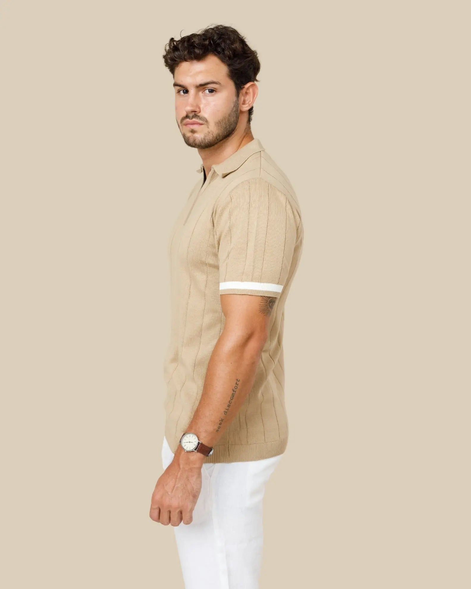 Legacy Wide Rib Knitted Polo LCY LONDON