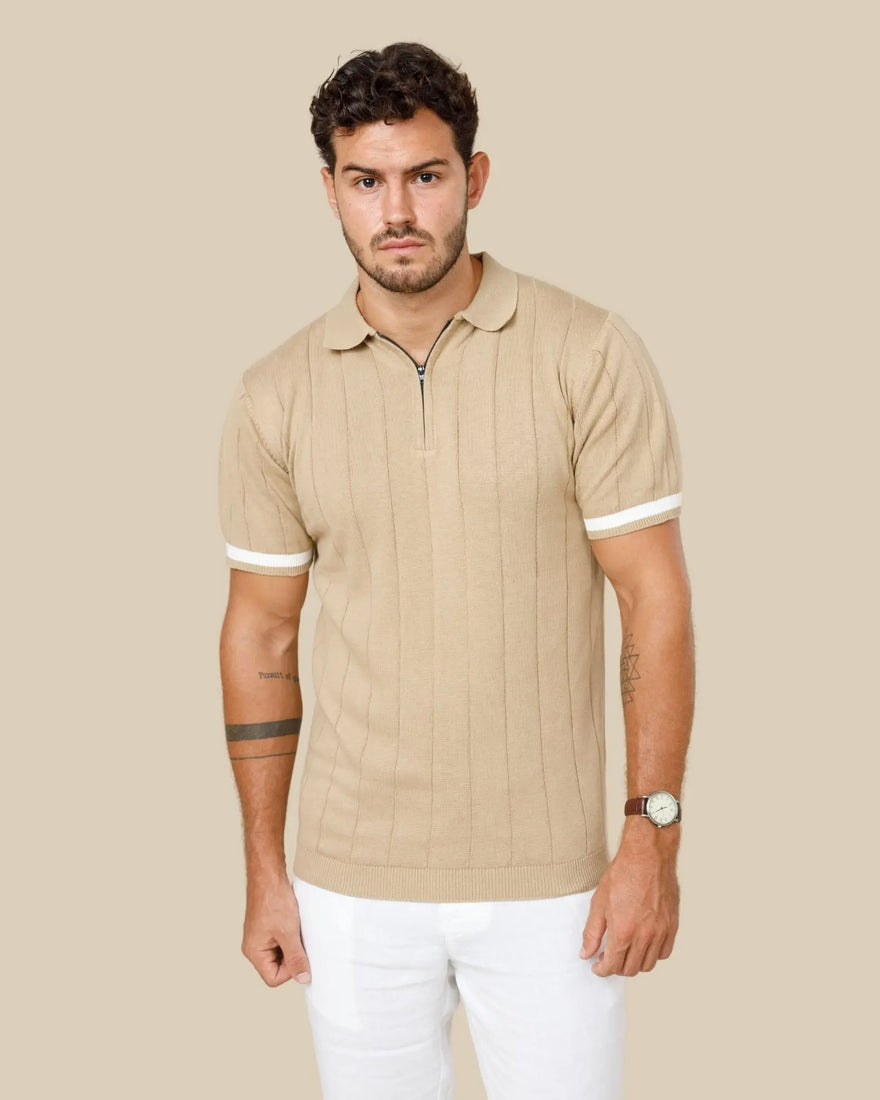 Legacy Wide Rib Knitted Polo LCY LONDON