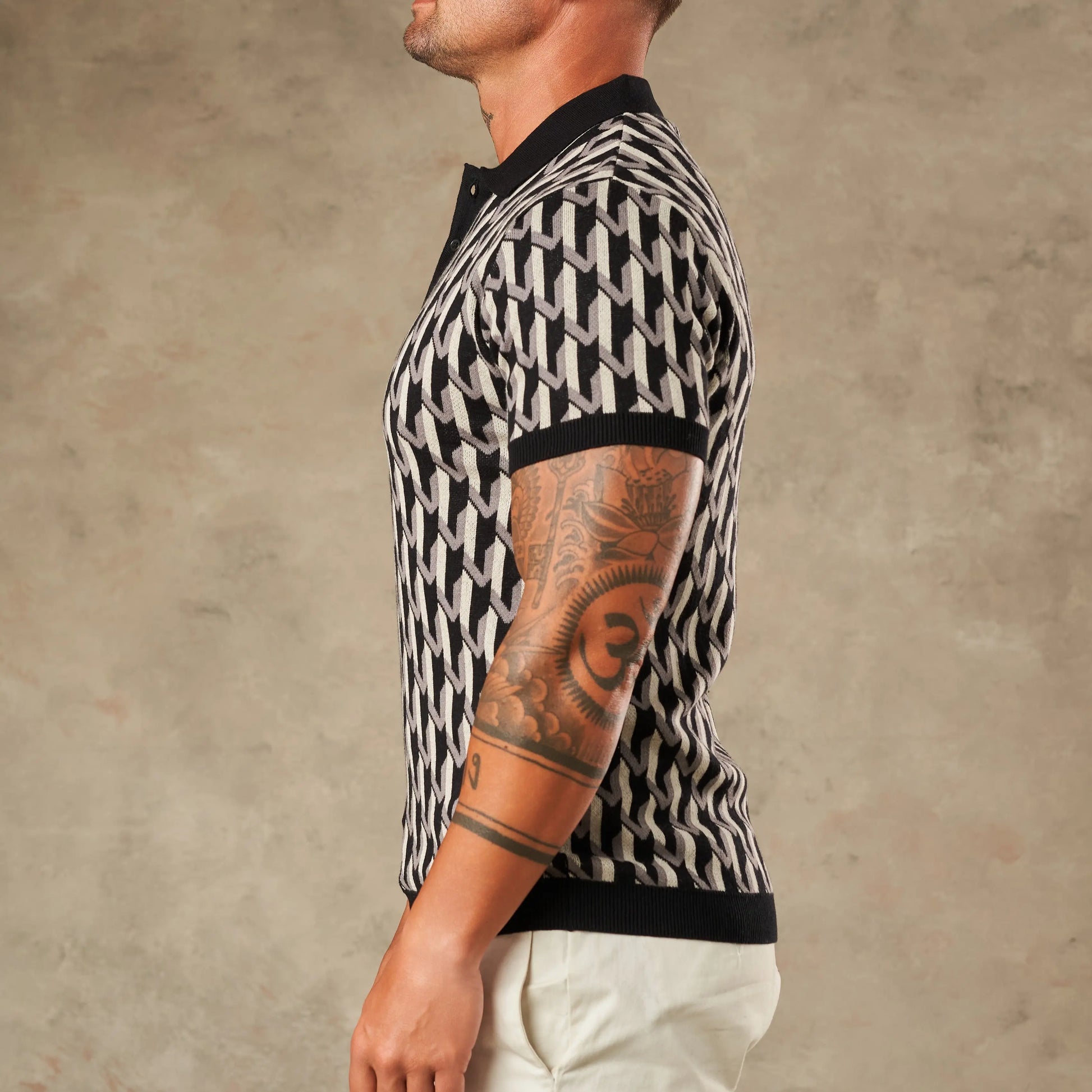 Majolica Geometric Jacquard Polo - LCY LONDON