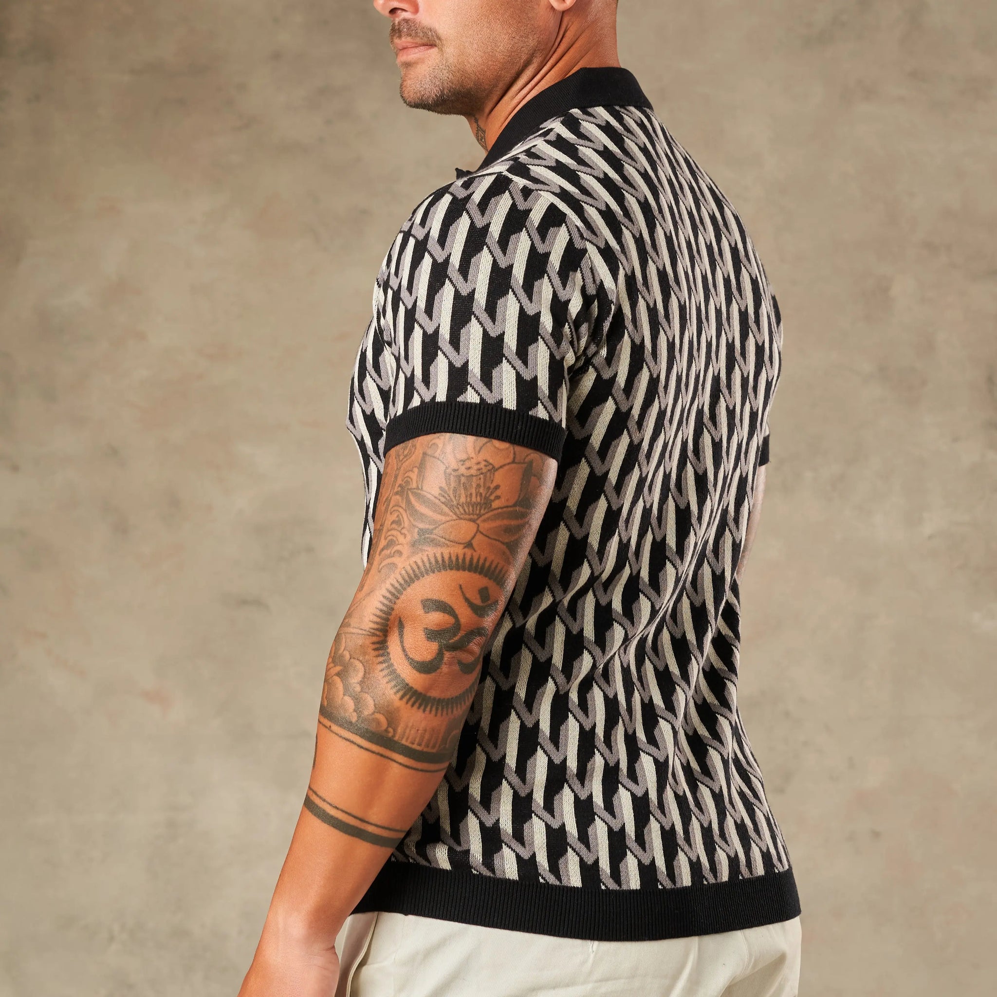 Majolica Geometric Jacquard Polo - LCY LONDON