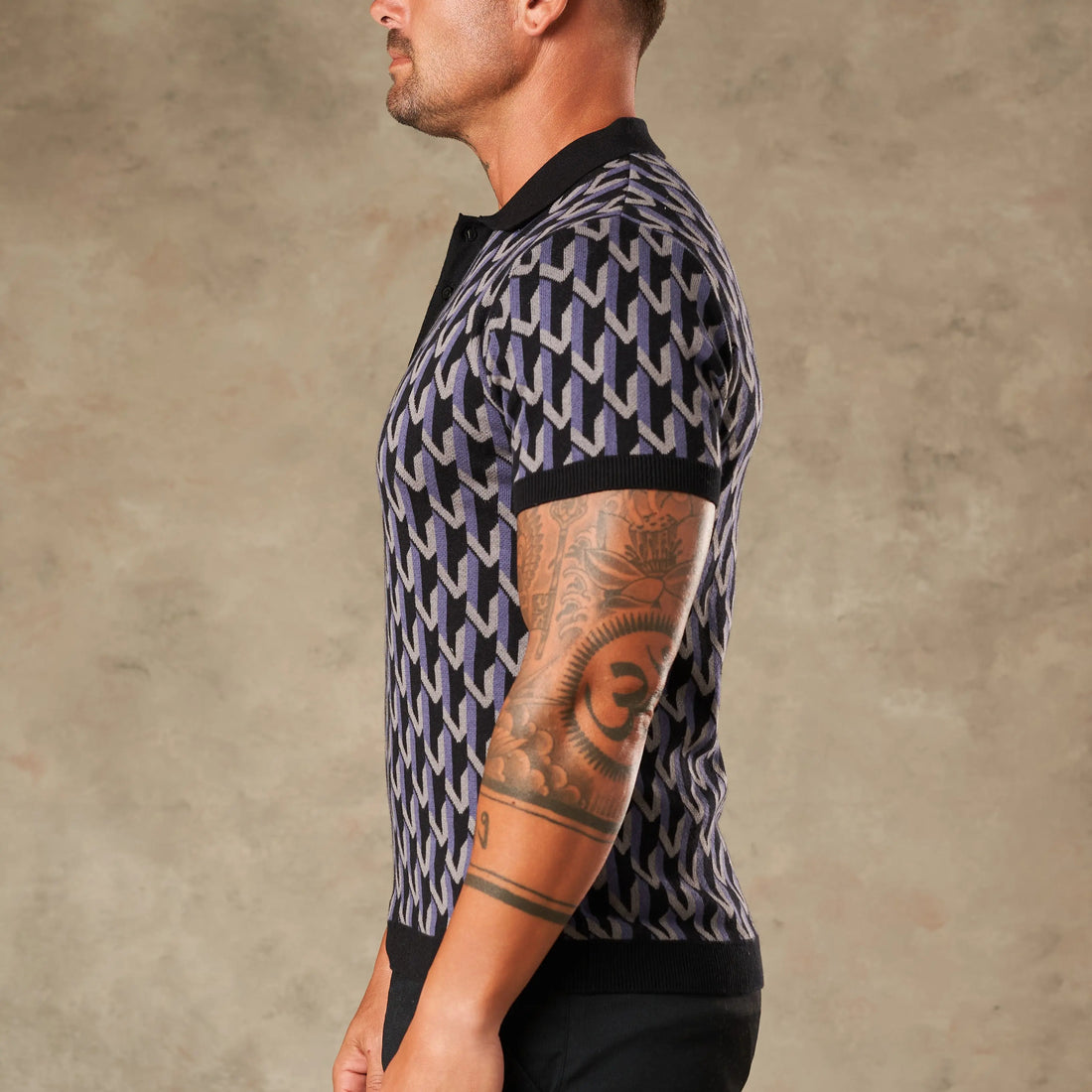 Majolica Geometric Jacquard Polo - LCY LONDON