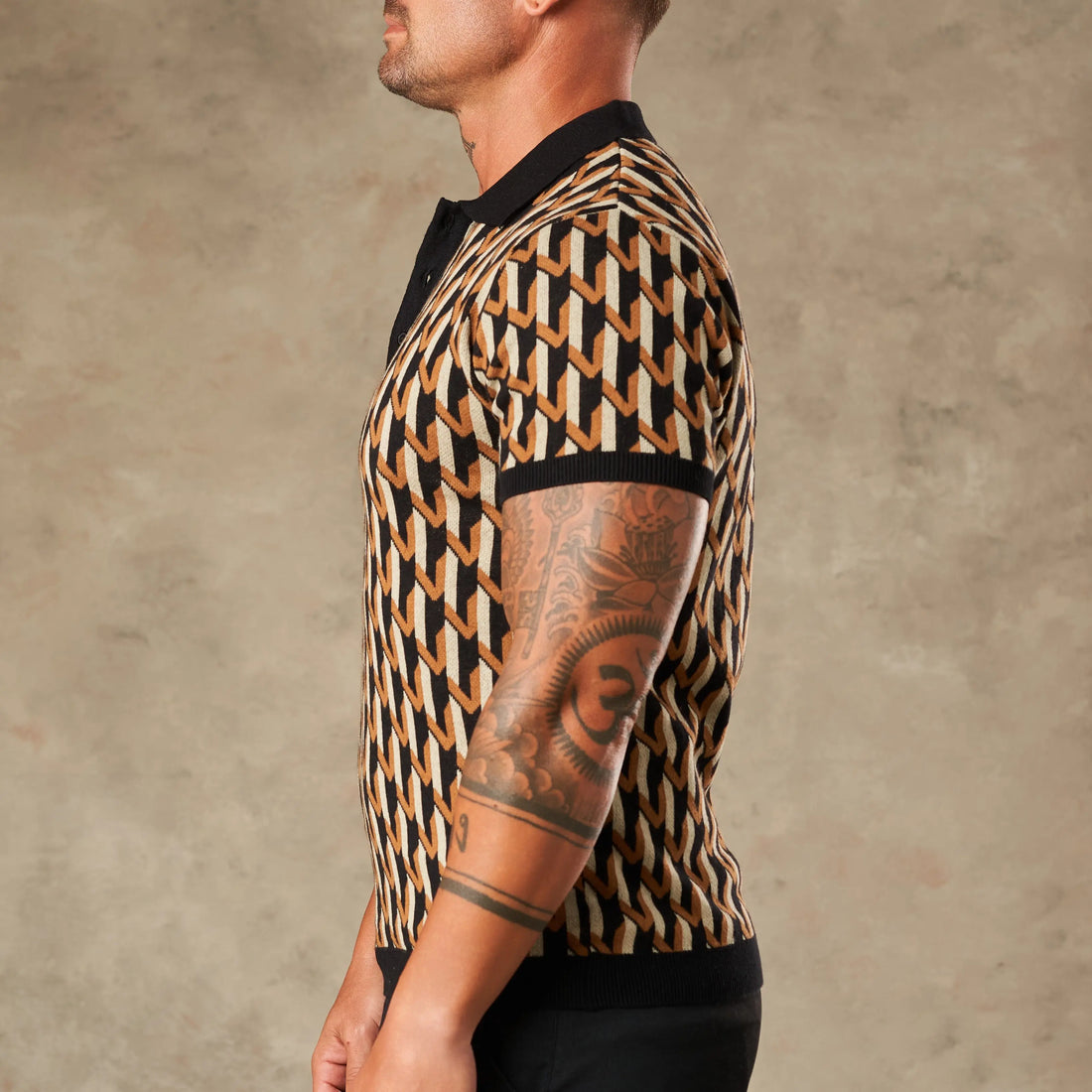 Majolica Geometric Jacquard Polo - LCY LONDON