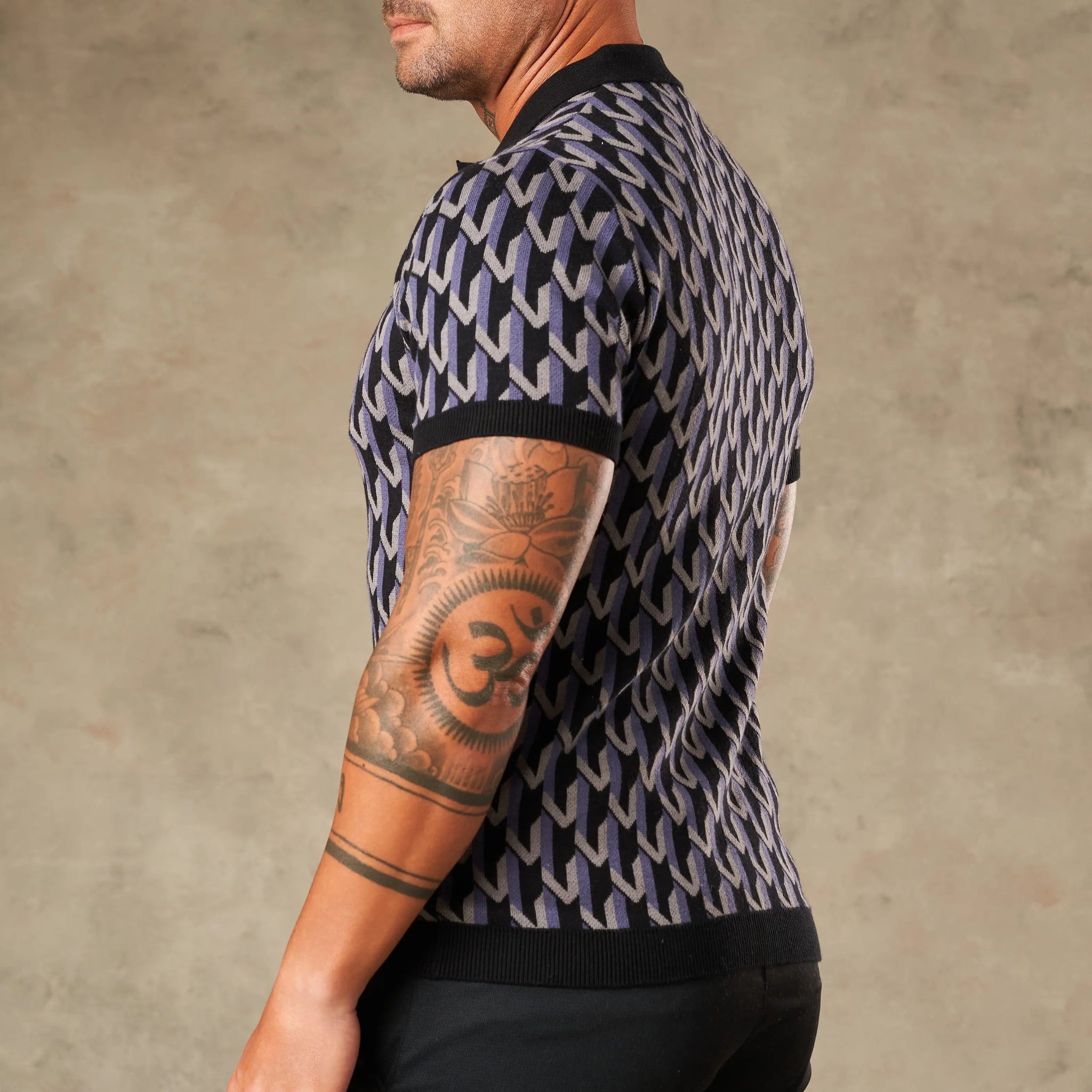 Majolica Geometric Jacquard Polo - LCY LONDON