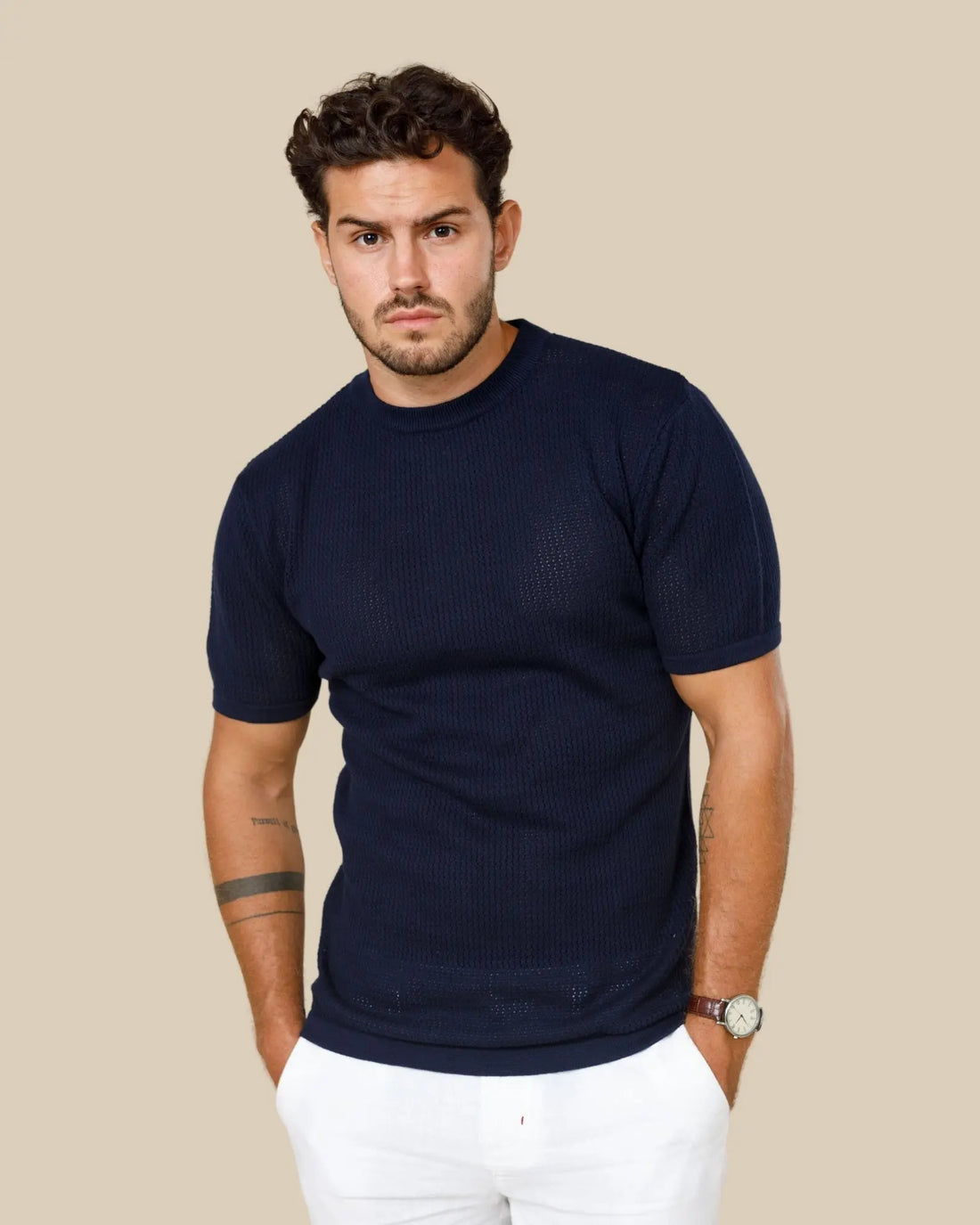 Ottis Signature Knitted Crew Neck Tee LCY LONDON