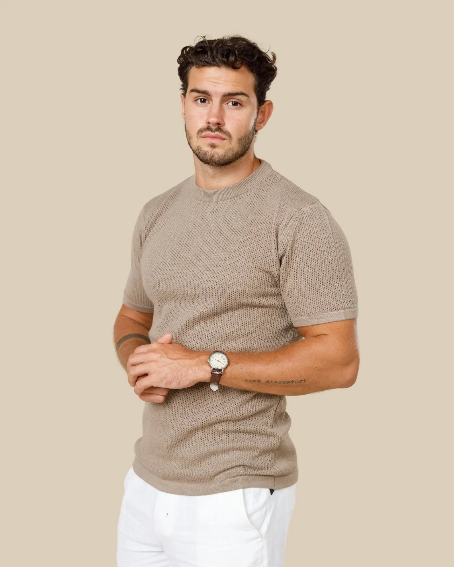 Ottis Signature Knitted Crew Neck Tee LCY LONDON