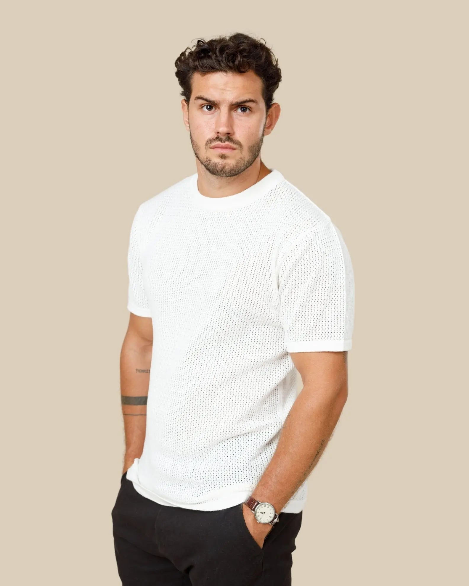 Ottis Signature Knitted Crew Neck Tee LCY LONDON