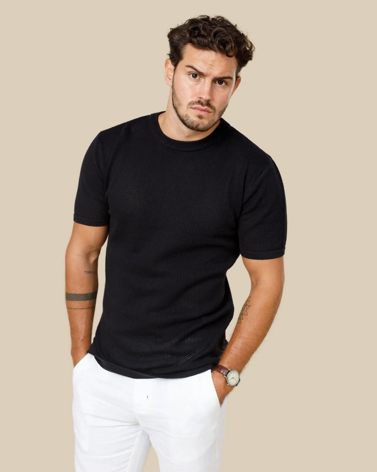 Ottis Signature Knitted Crew Neck Tee LCY LONDON