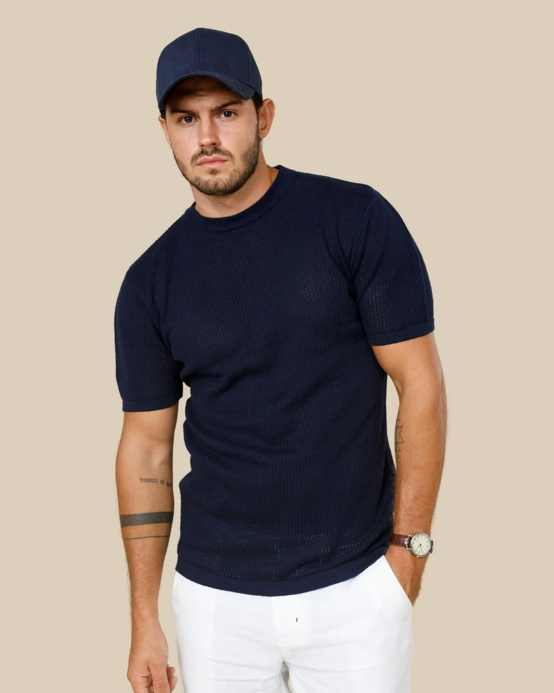Ottis Signature Knitted Crew Neck Tee LCY LONDON