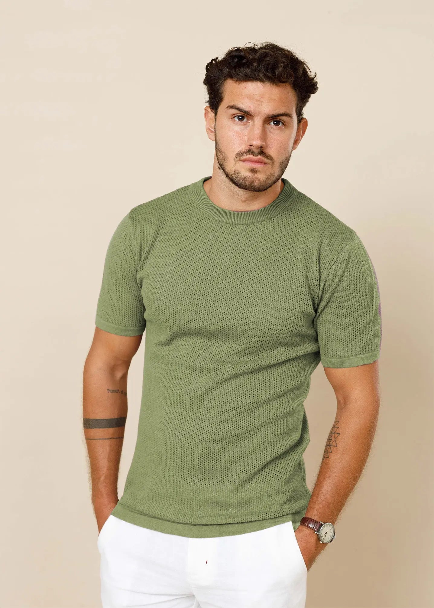 Ottis Signature Knitted Crew Neck Tee LCY LONDON