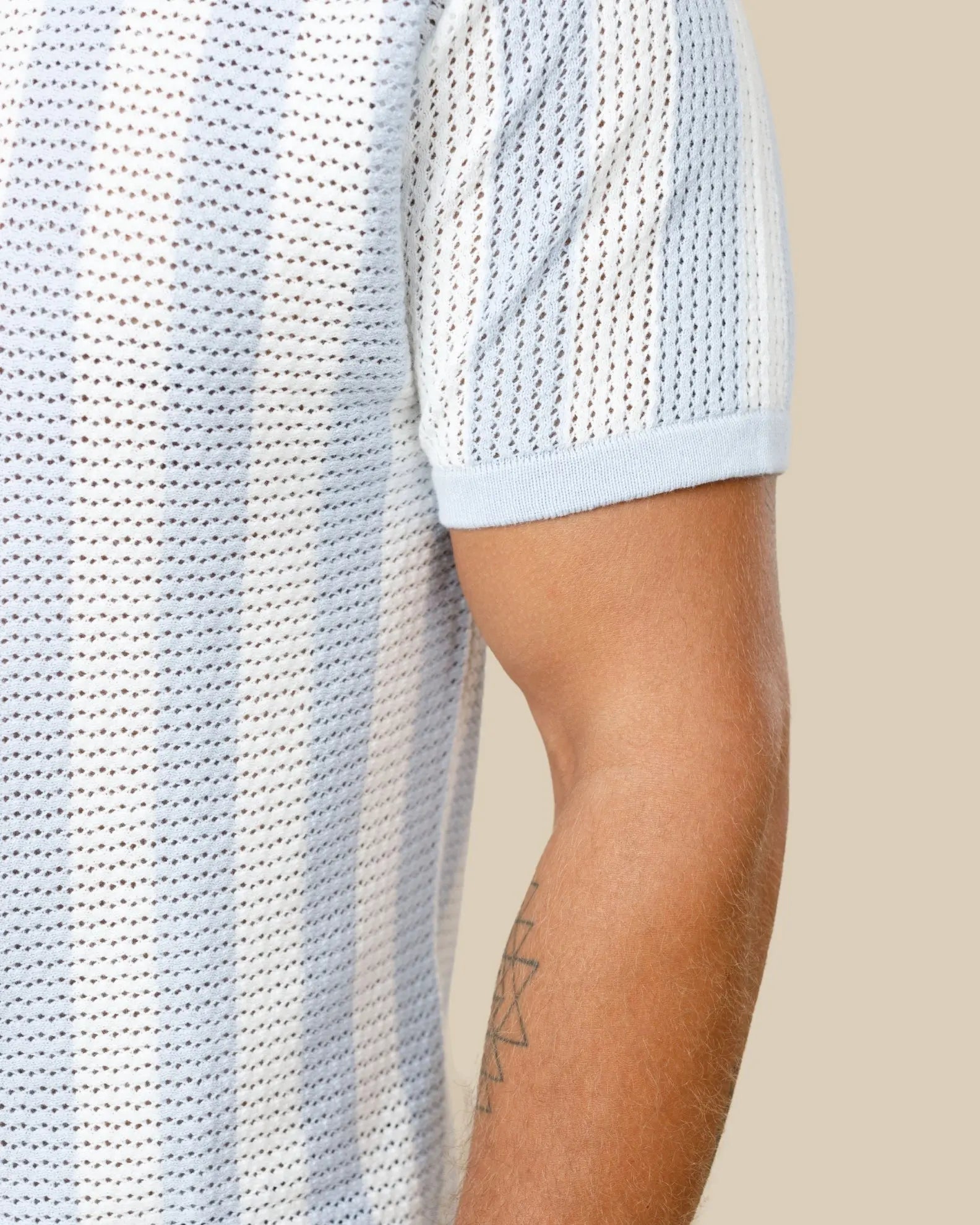 Pure Cotton Striped Knit Polo Shirt LCY LONDON