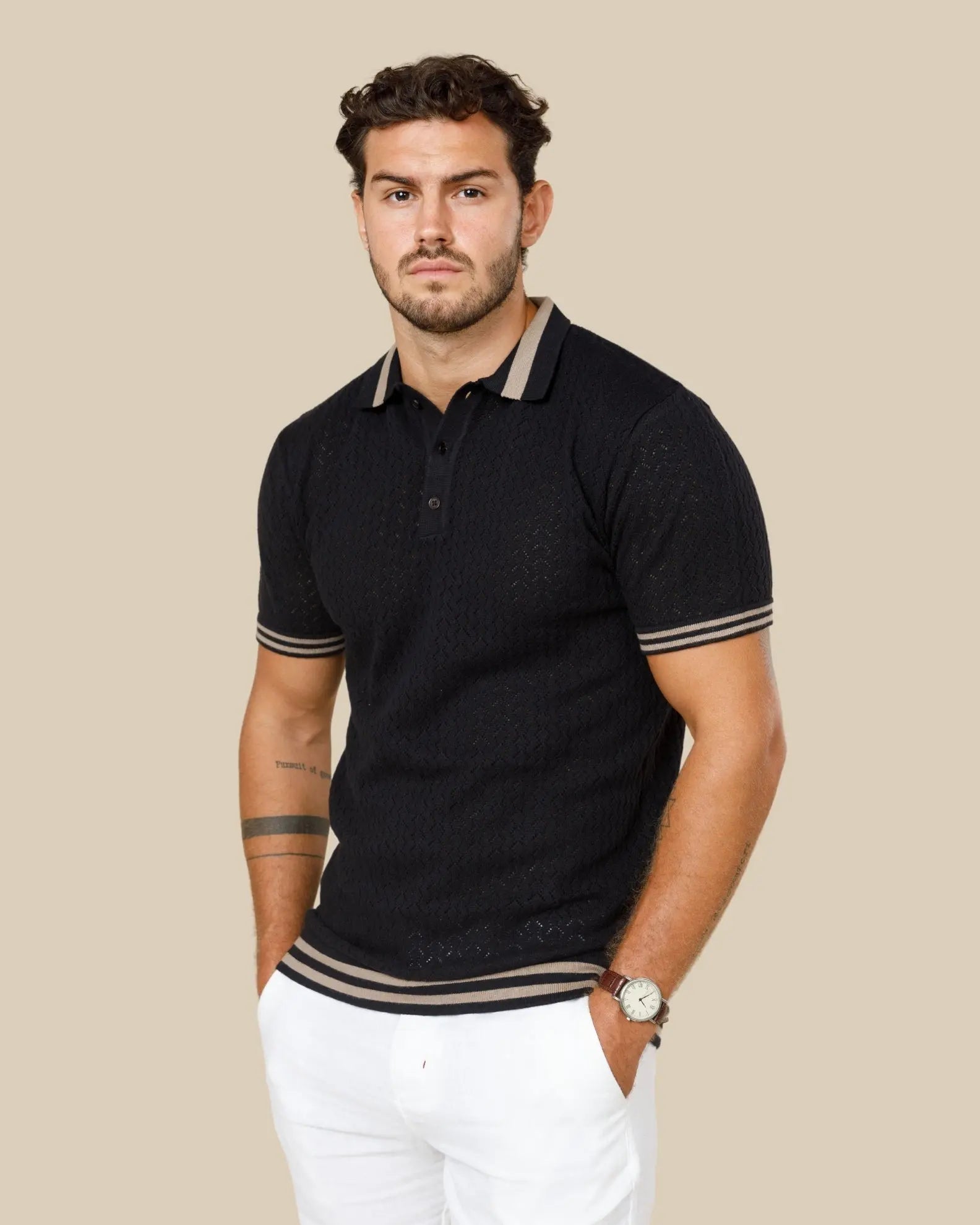 Reivera Contrast Collar Polo LCY LONDON