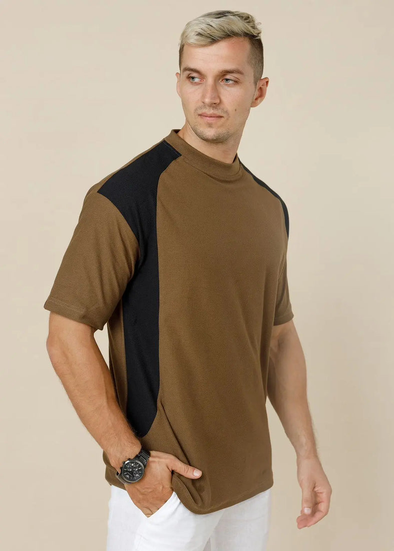 Shoulder Accent Textured Tee  - LCY London