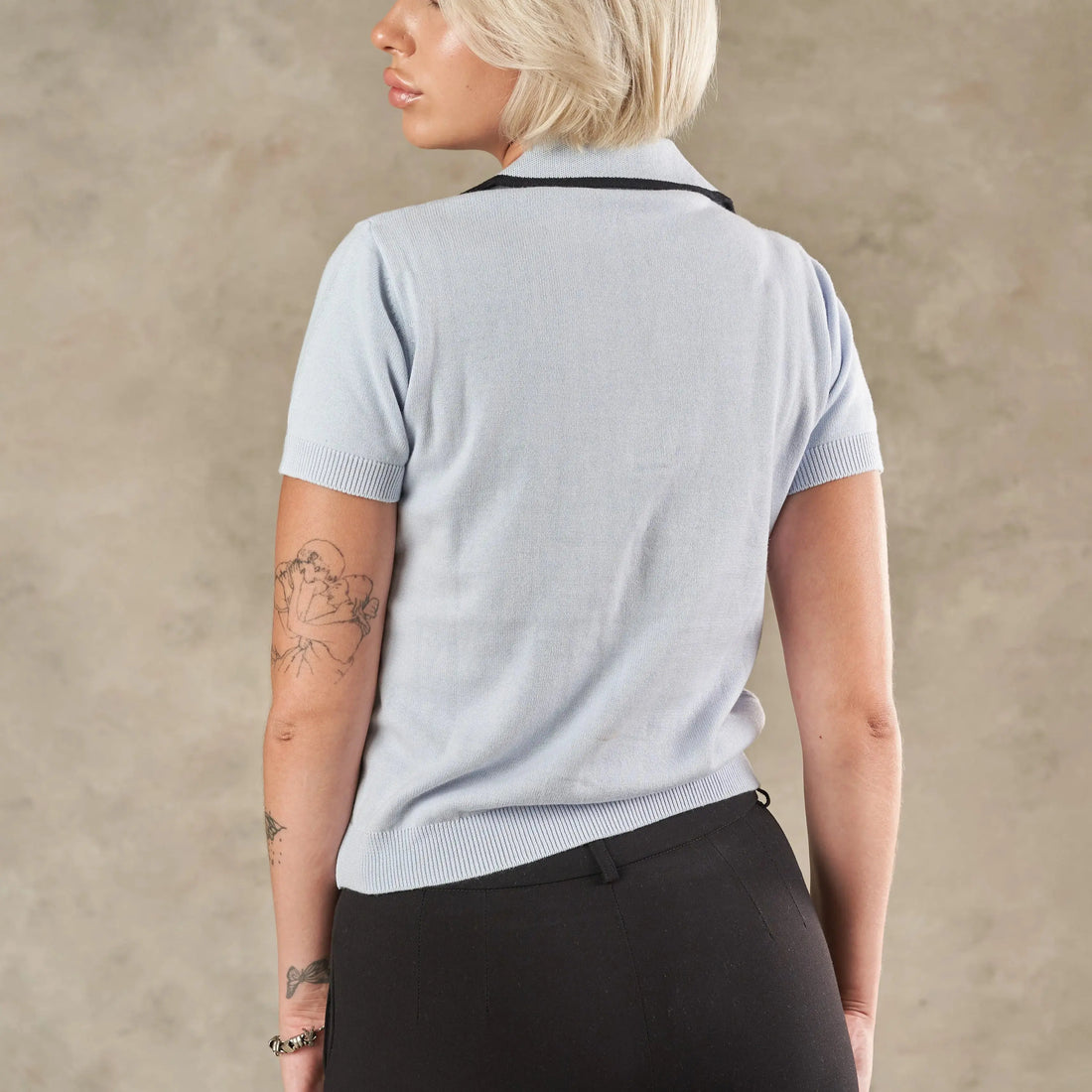 Siena V Neck Knit Polo  - LCY London
