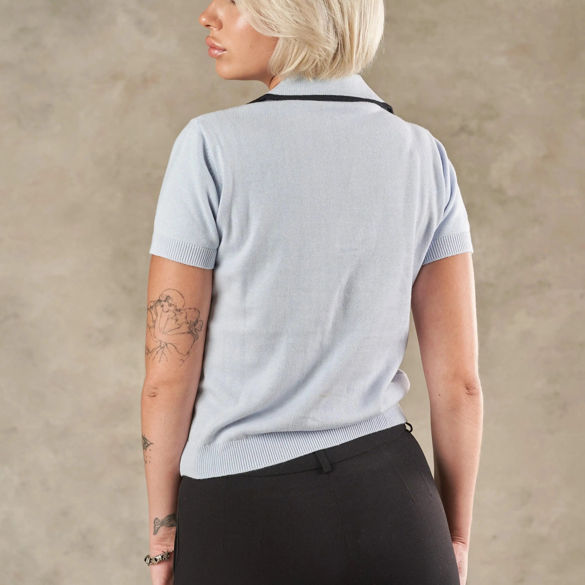 Siena V Neck Knit Polo  - LCY London