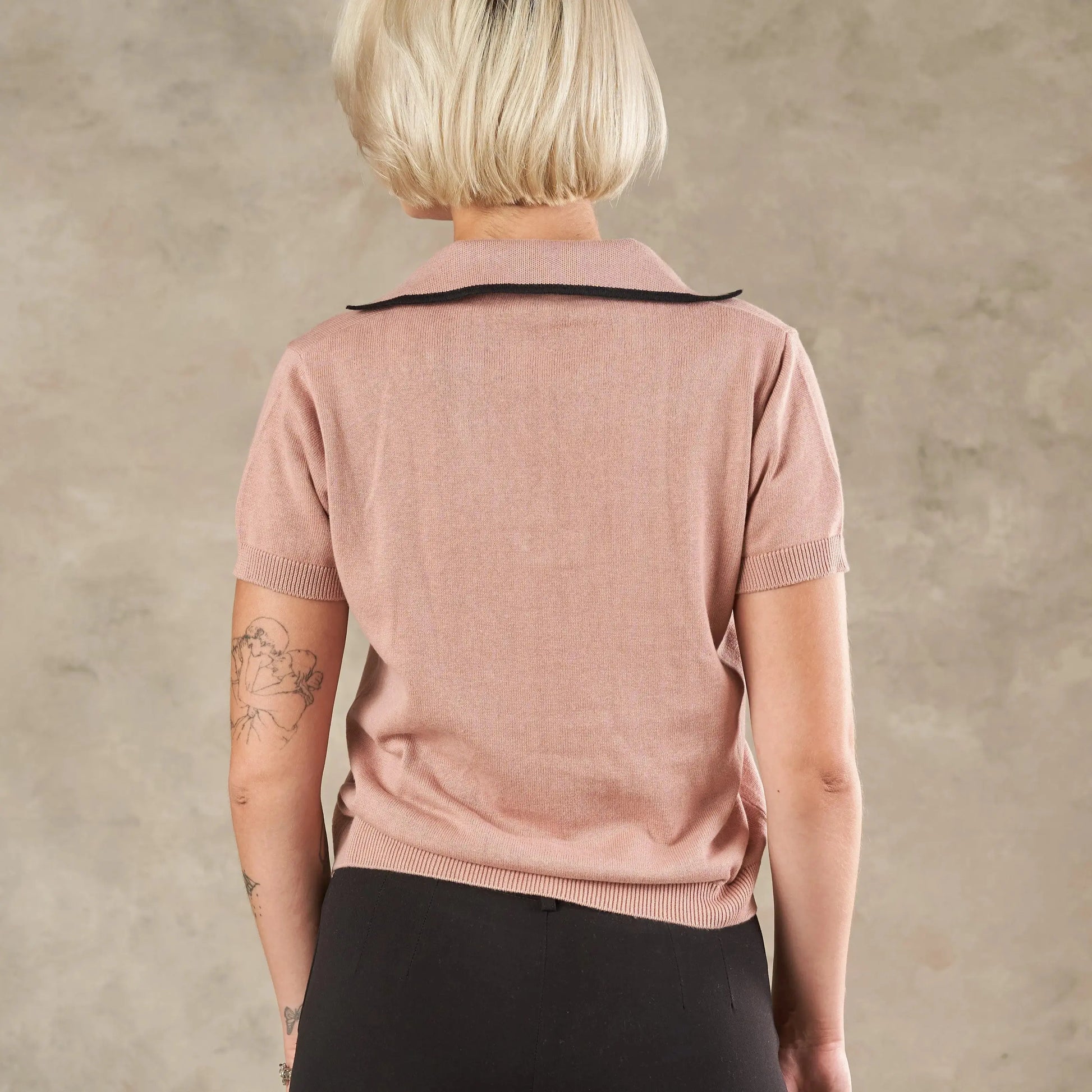 Siena V Neck Knit Polo  - LCY London