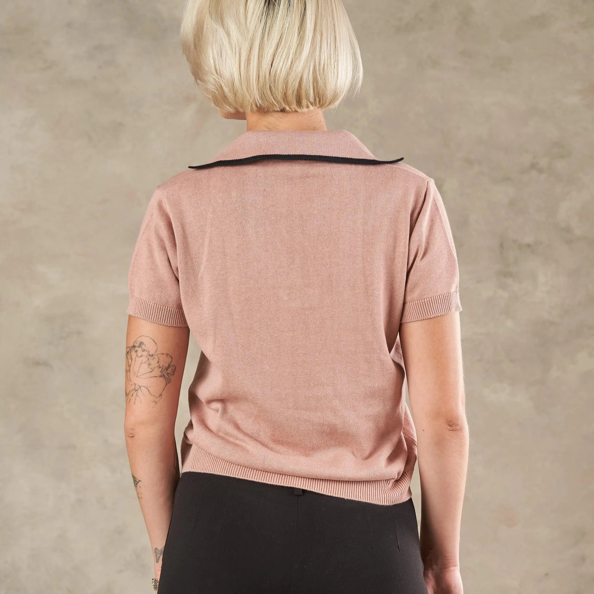 Siena V Neck Knit Polo  - LCY London