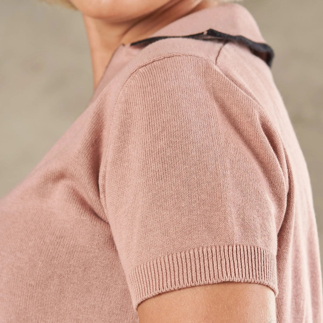 Siena V Neck Knit Polo  - LCY London